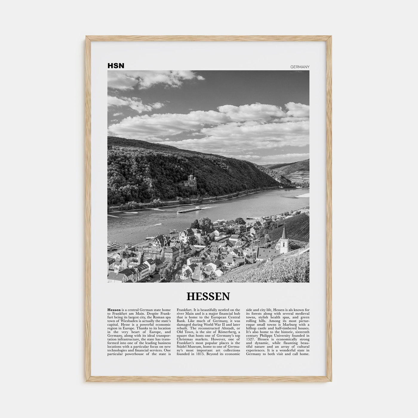 Hessen Travel B&W Poster