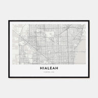Hialeah Map Landscape Poster