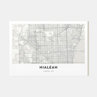 Hialeah Map Landscape Poster