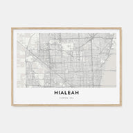 Hialeah Map Landscape Poster