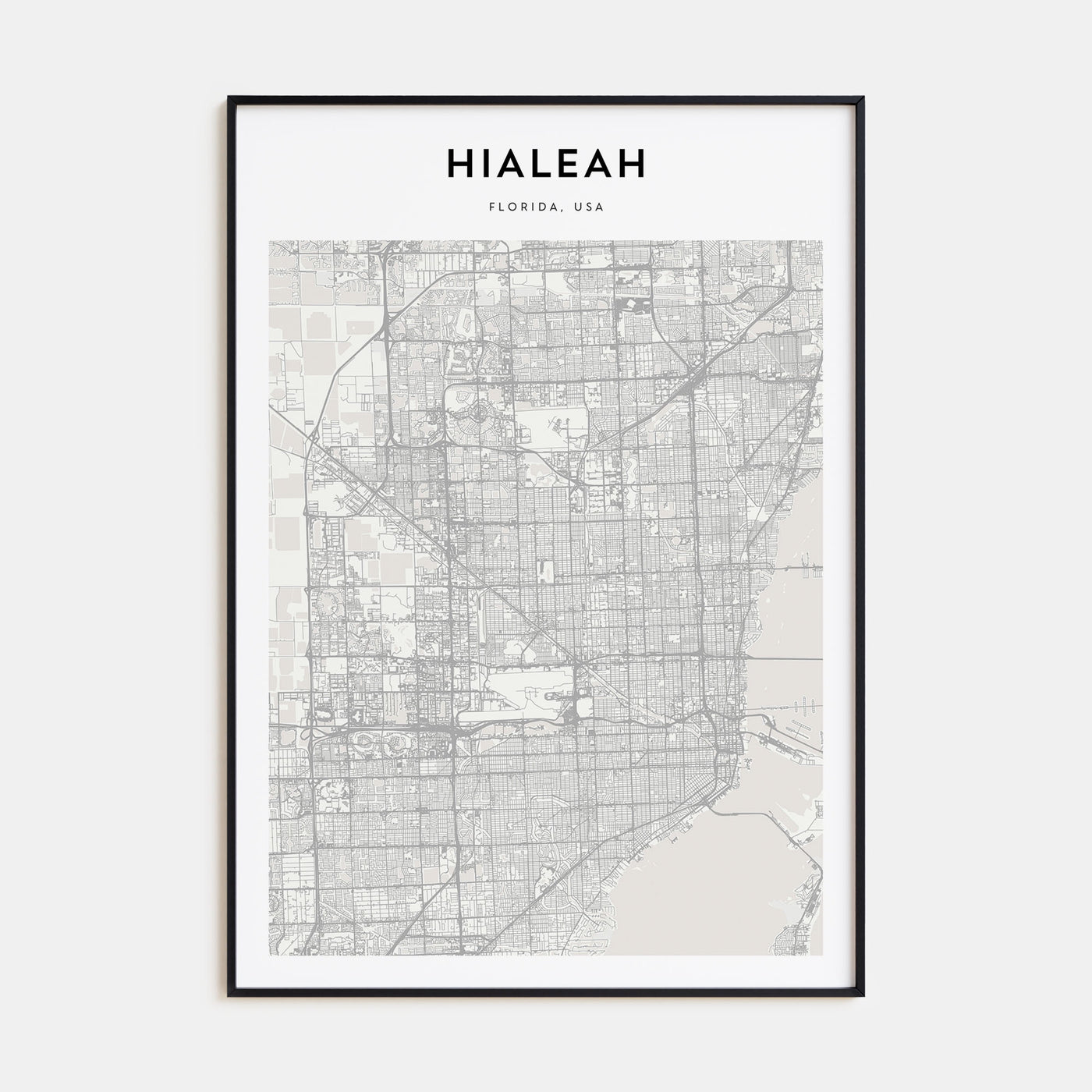 Hialeah Map Portrait Poster