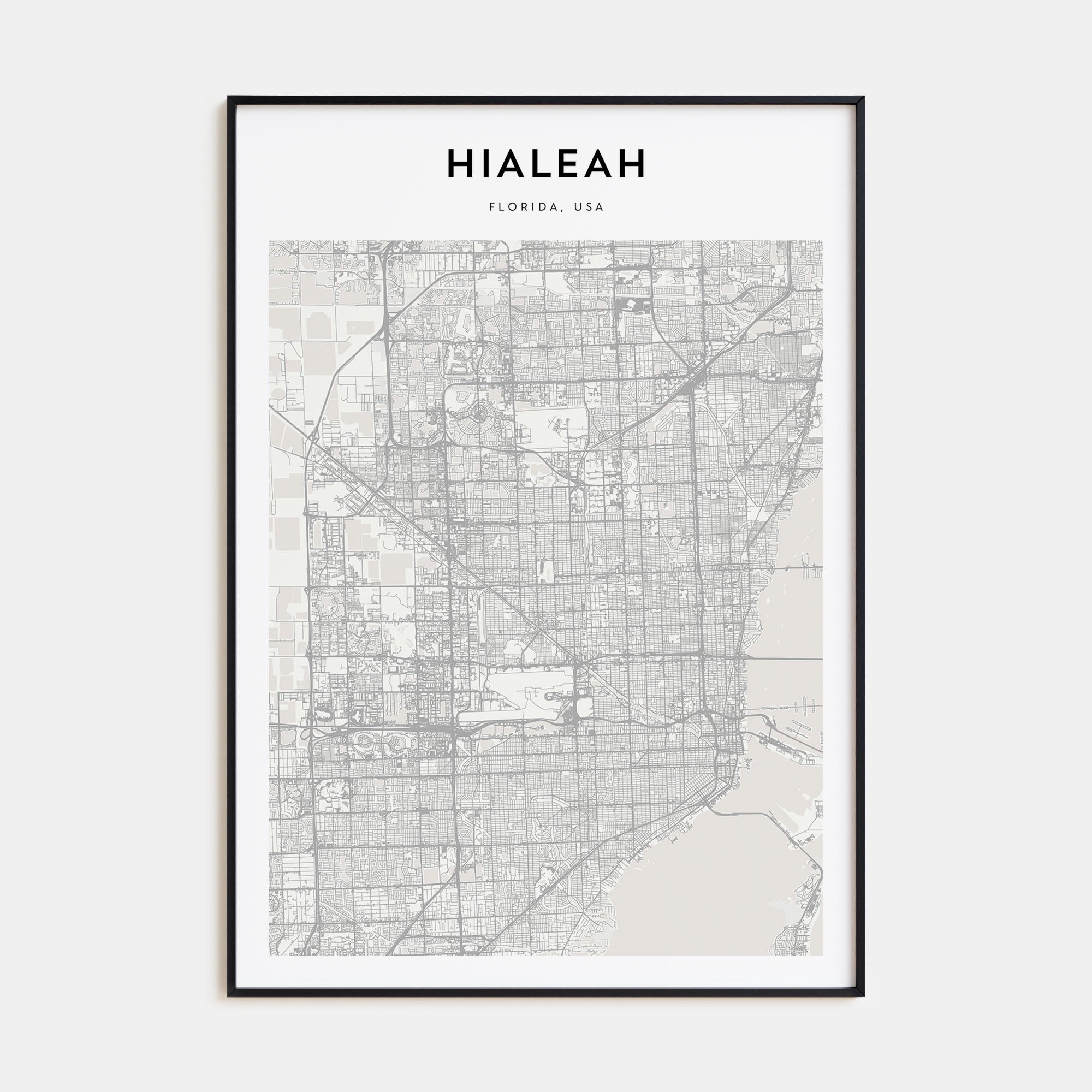 Hialeah Map Portrait Poster