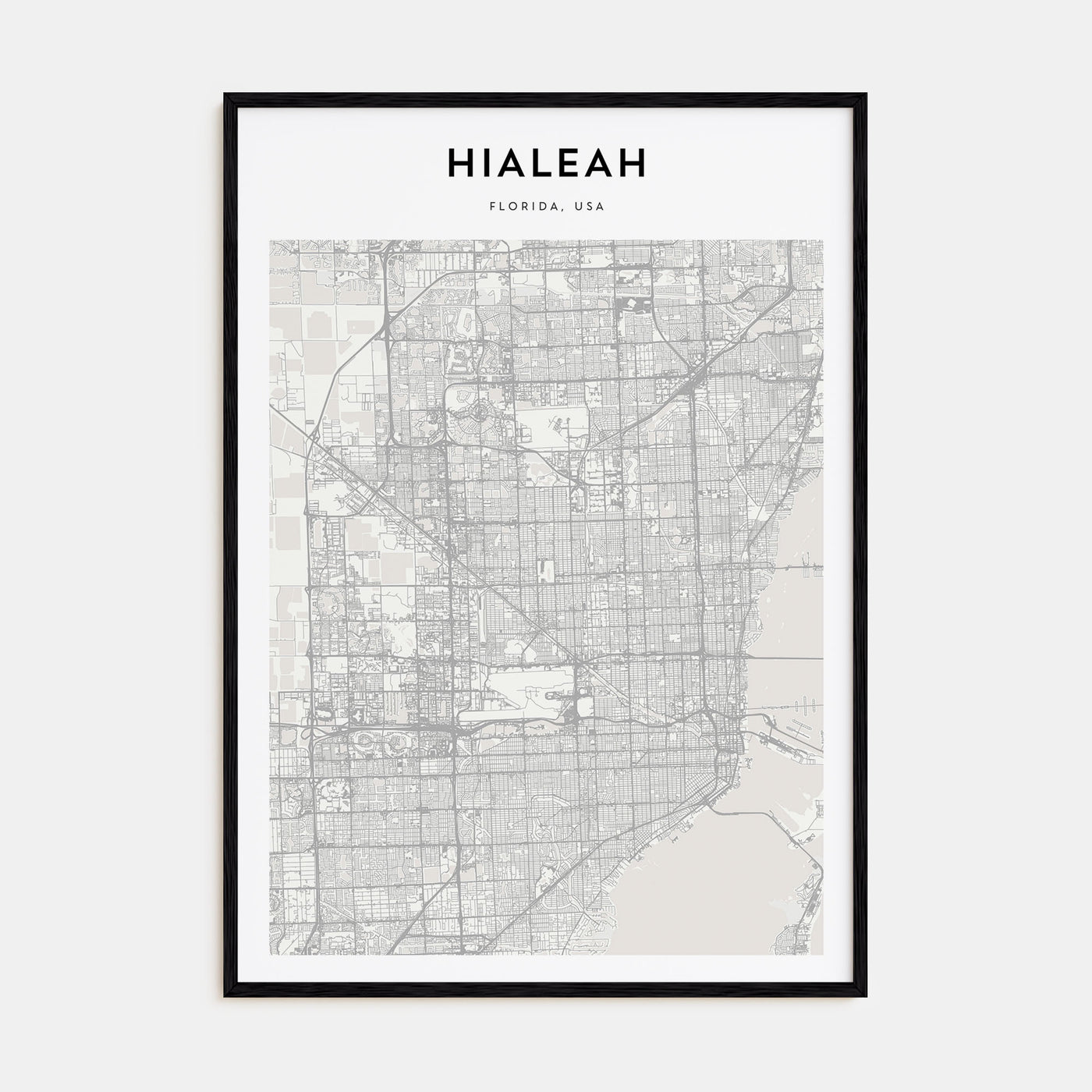 Hialeah Map Portrait Poster
