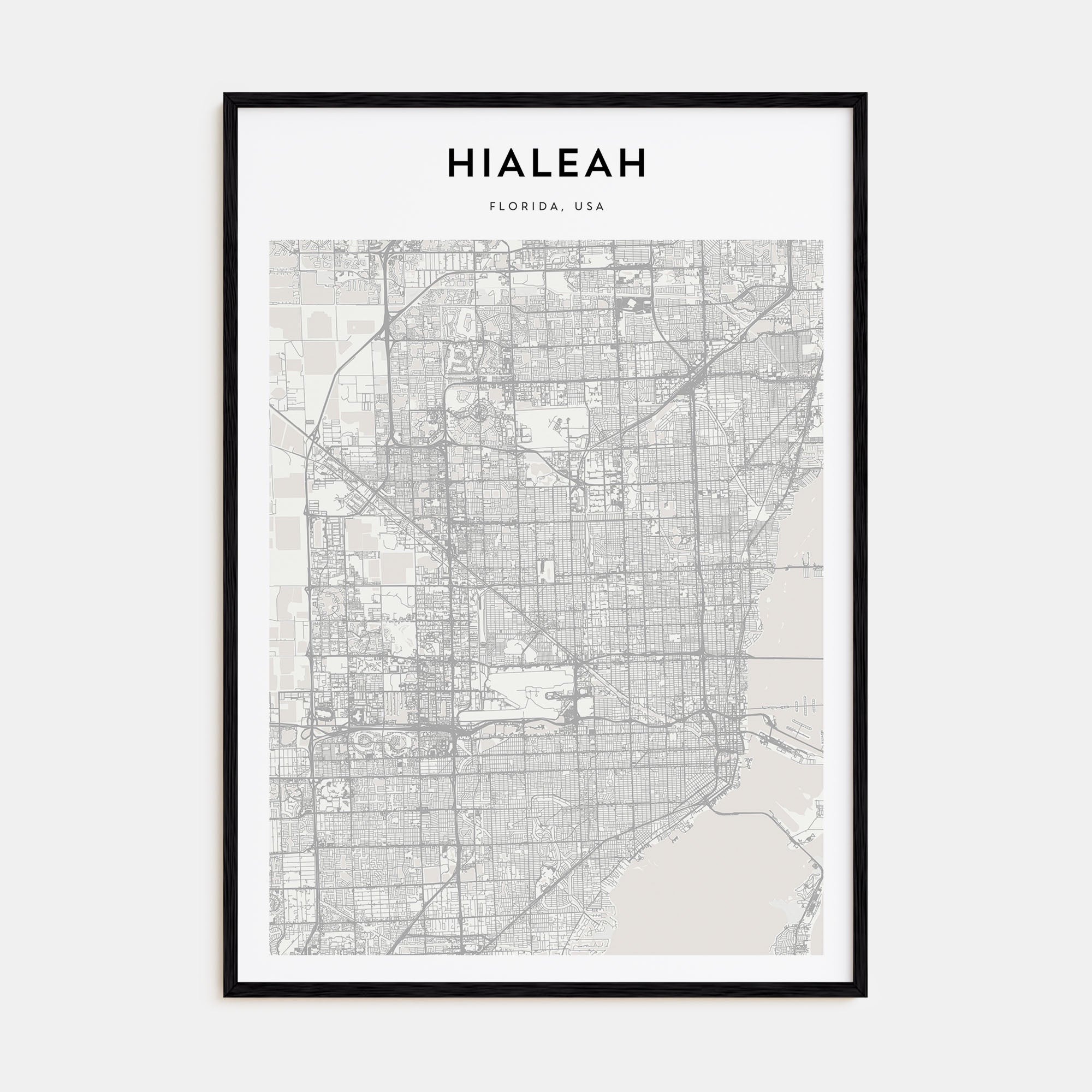 Hialeah Map Portrait Poster