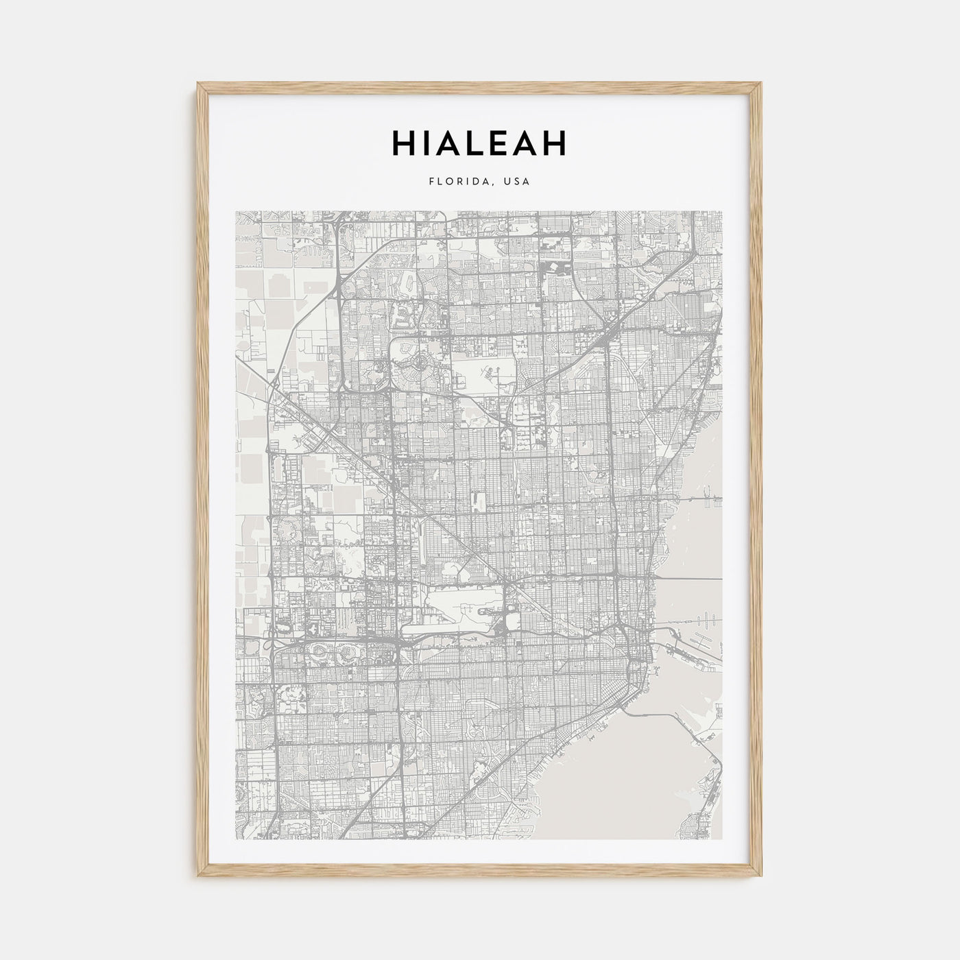 Hialeah Map Portrait Poster