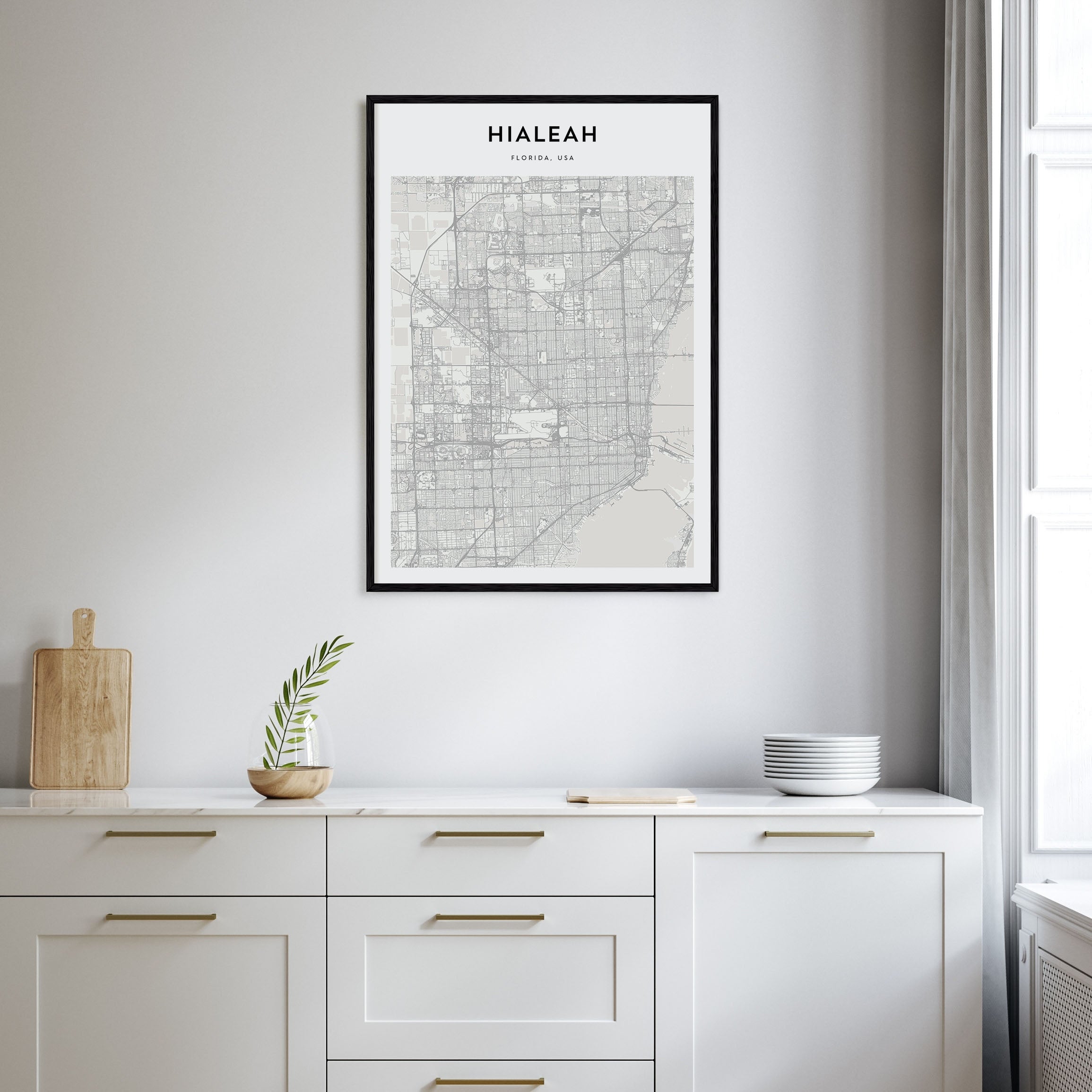 Hialeah Map Portrait Poster
