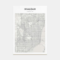 Hialeah Map Portrait Poster