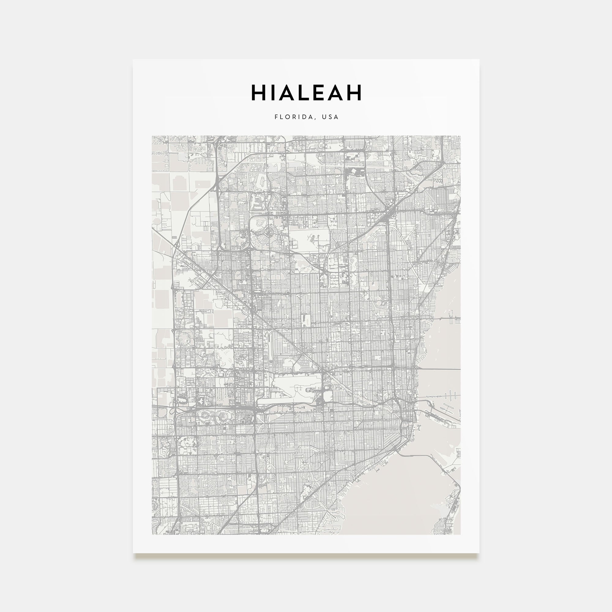Hialeah Map Portrait Poster