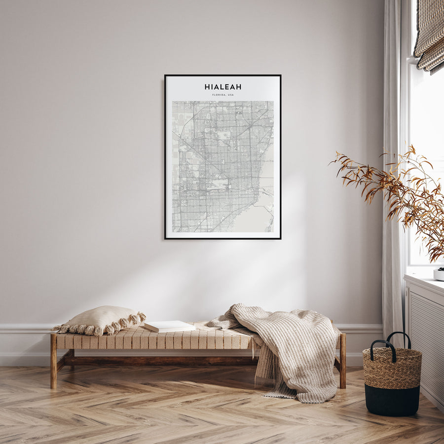 Hialeah Map Portrait Poster