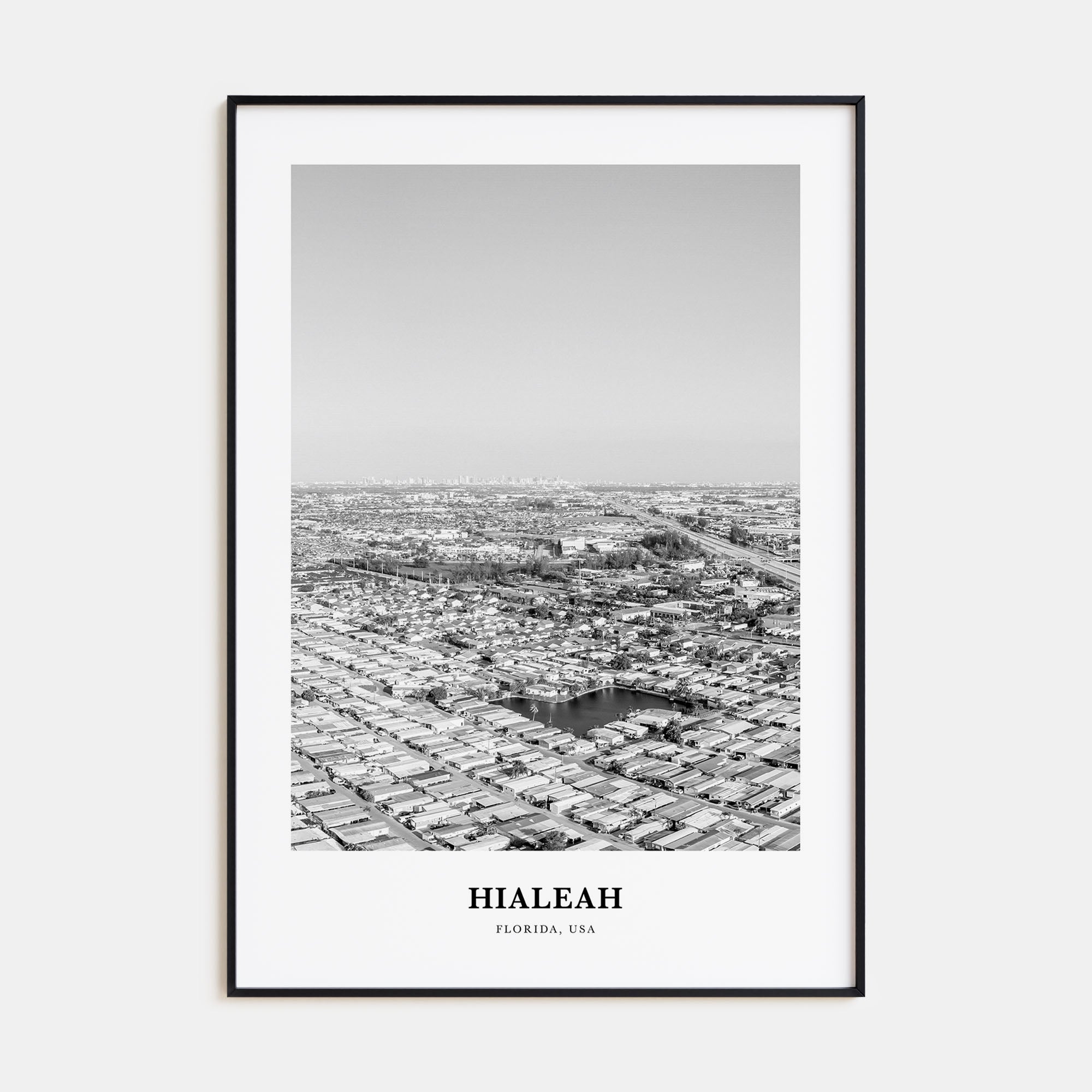 Hialeah Portrait B&W Poster