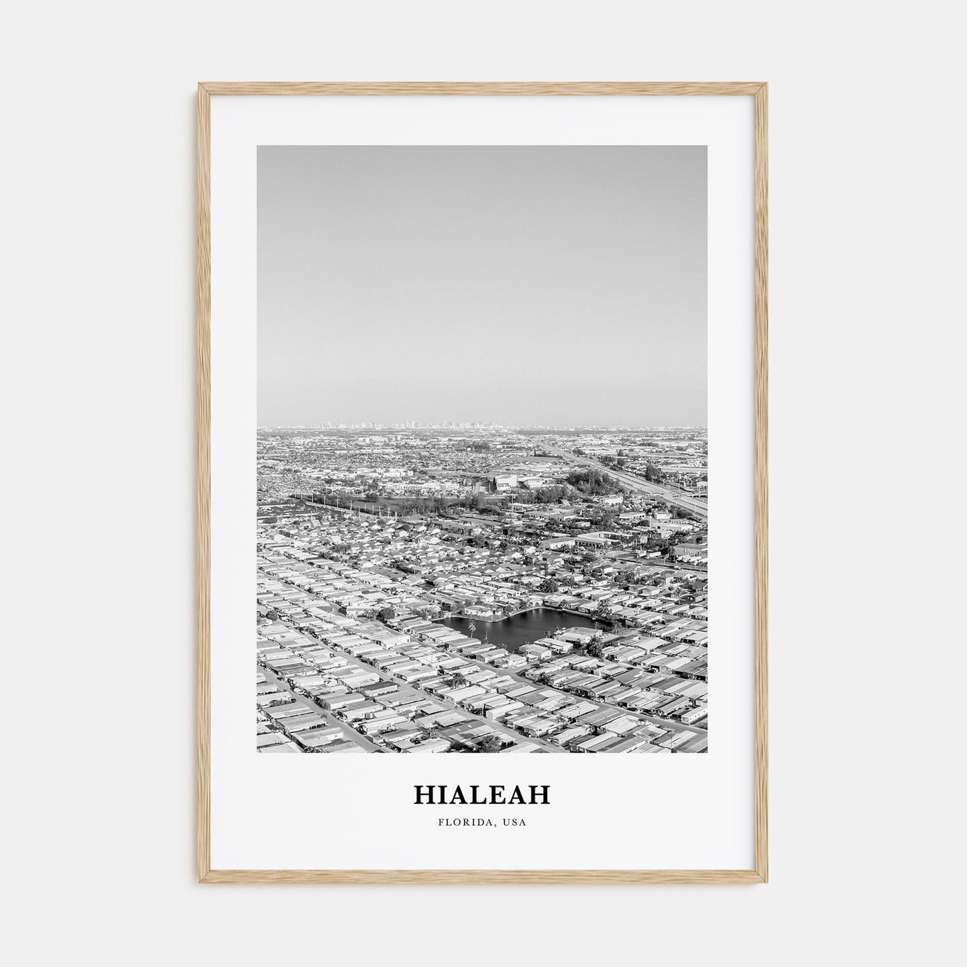 Hialeah Portrait B&W Poster