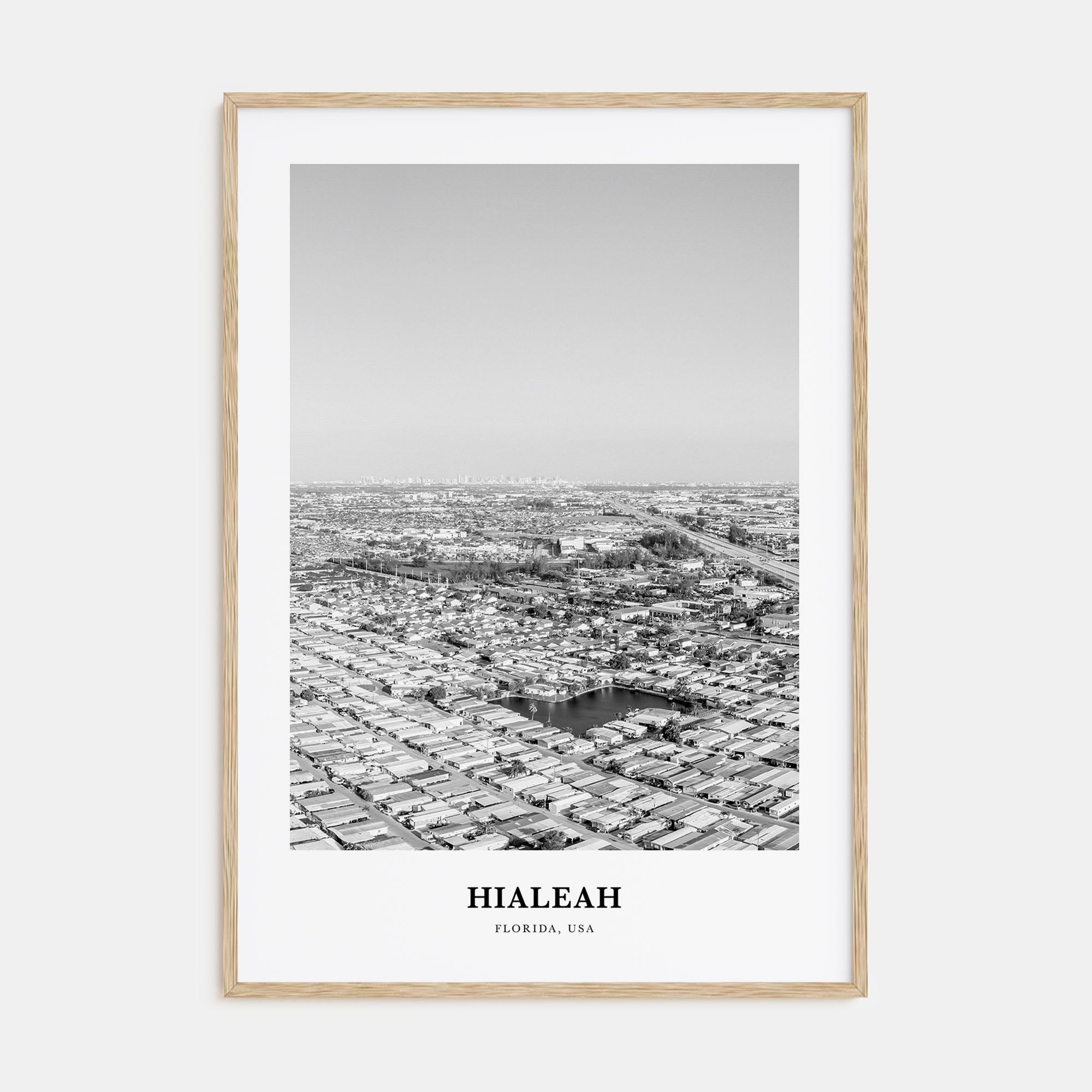 Hialeah Portrait B&W Poster