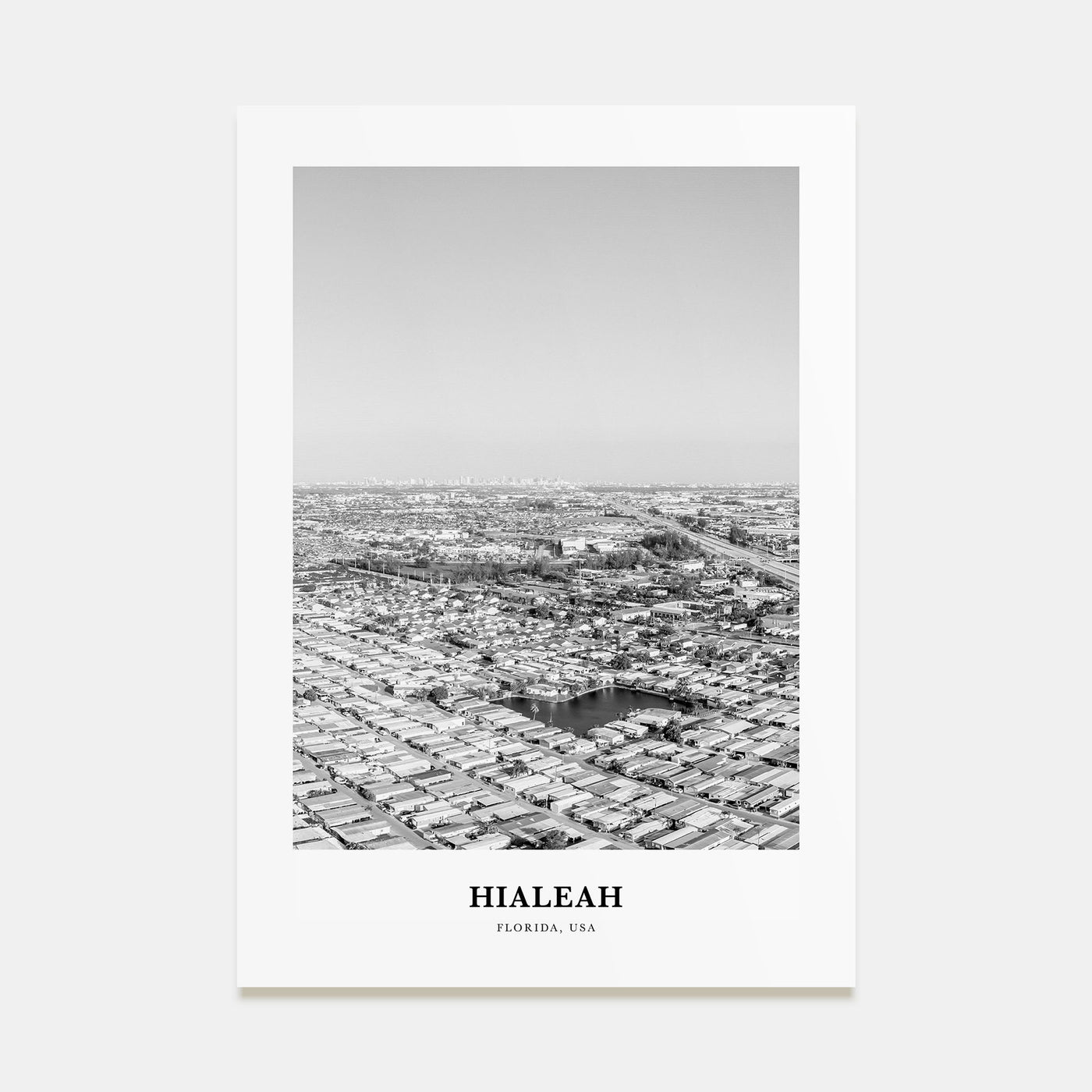 Hialeah Portrait B&W Poster