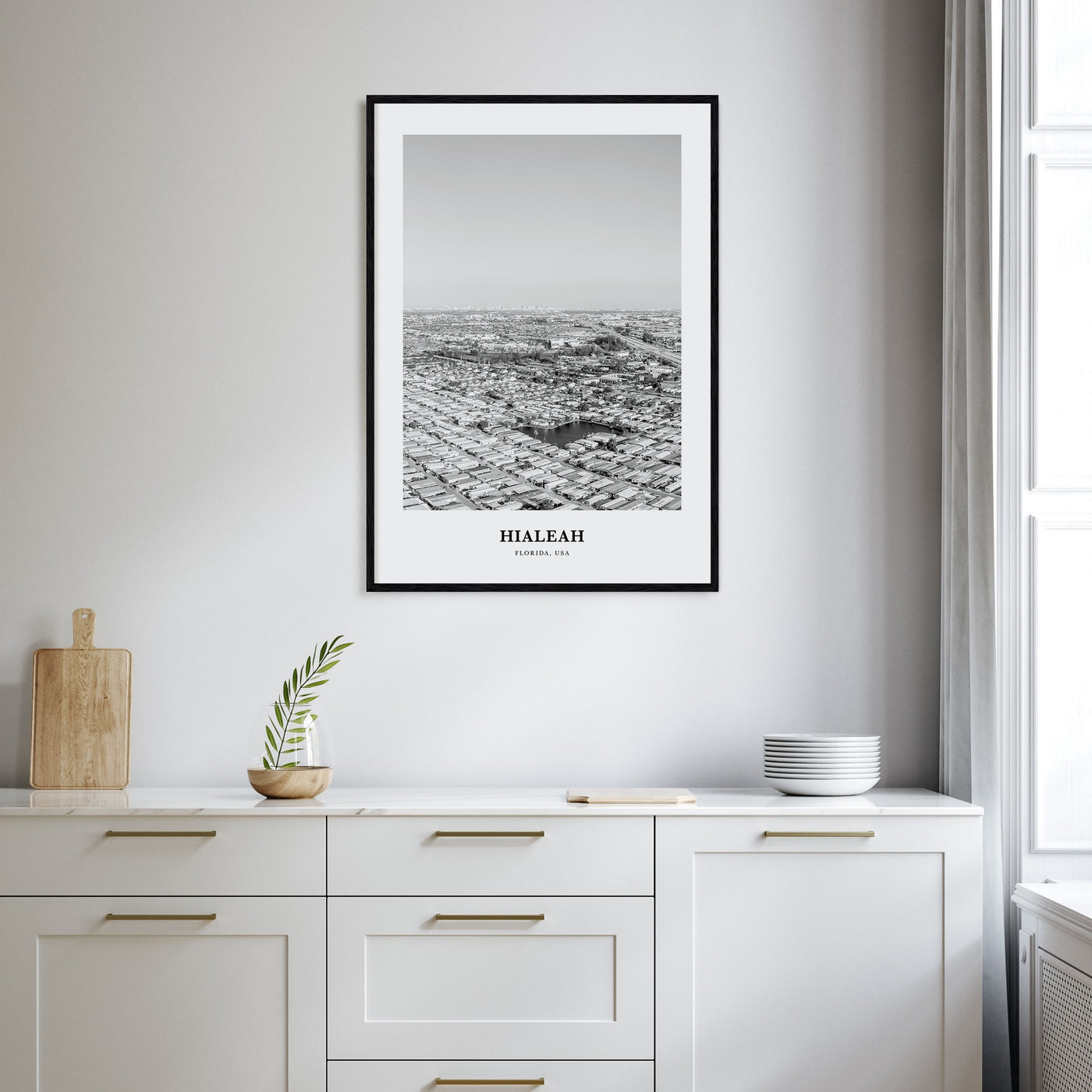 Hialeah Portrait B&W Poster