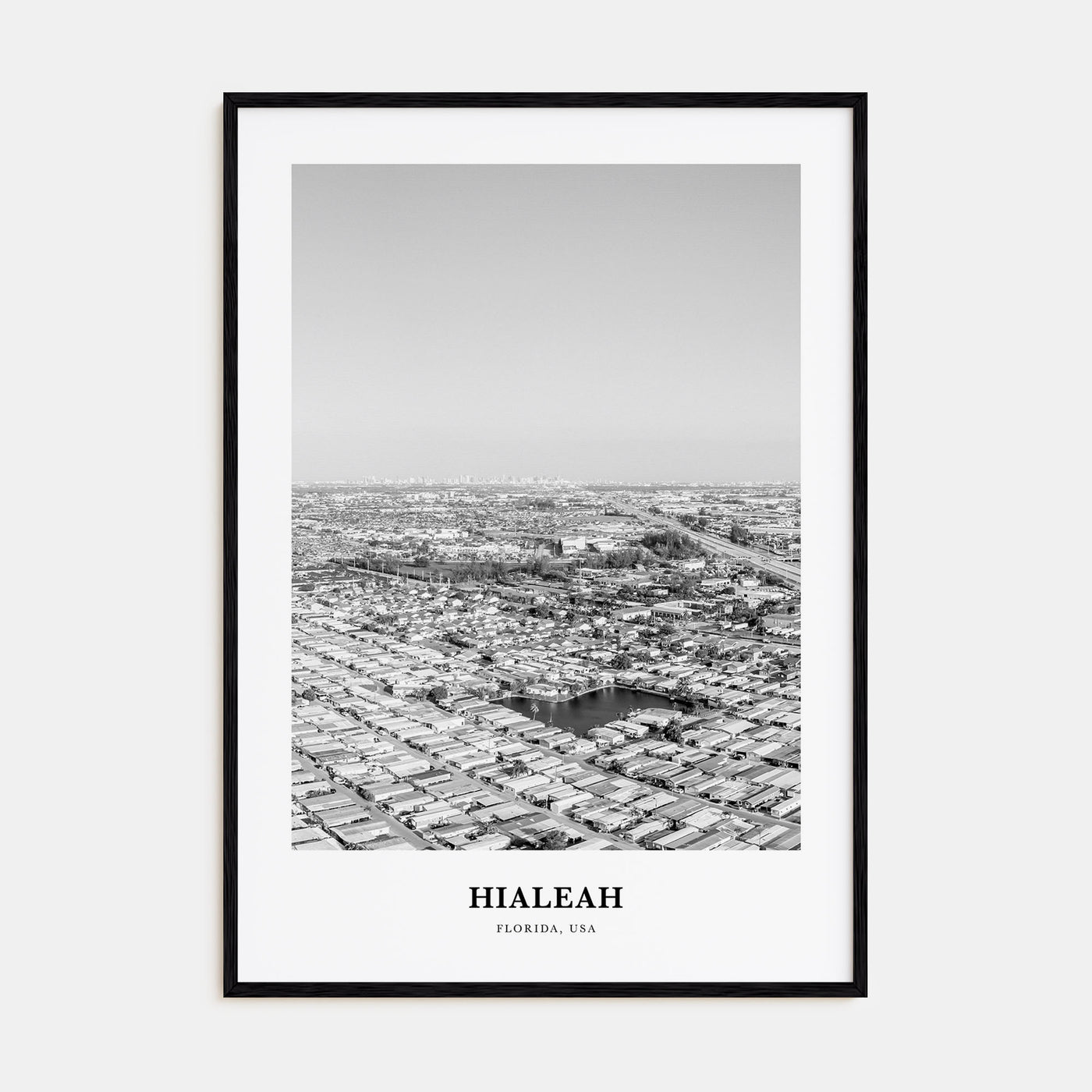 Hialeah Portrait B&W Poster
