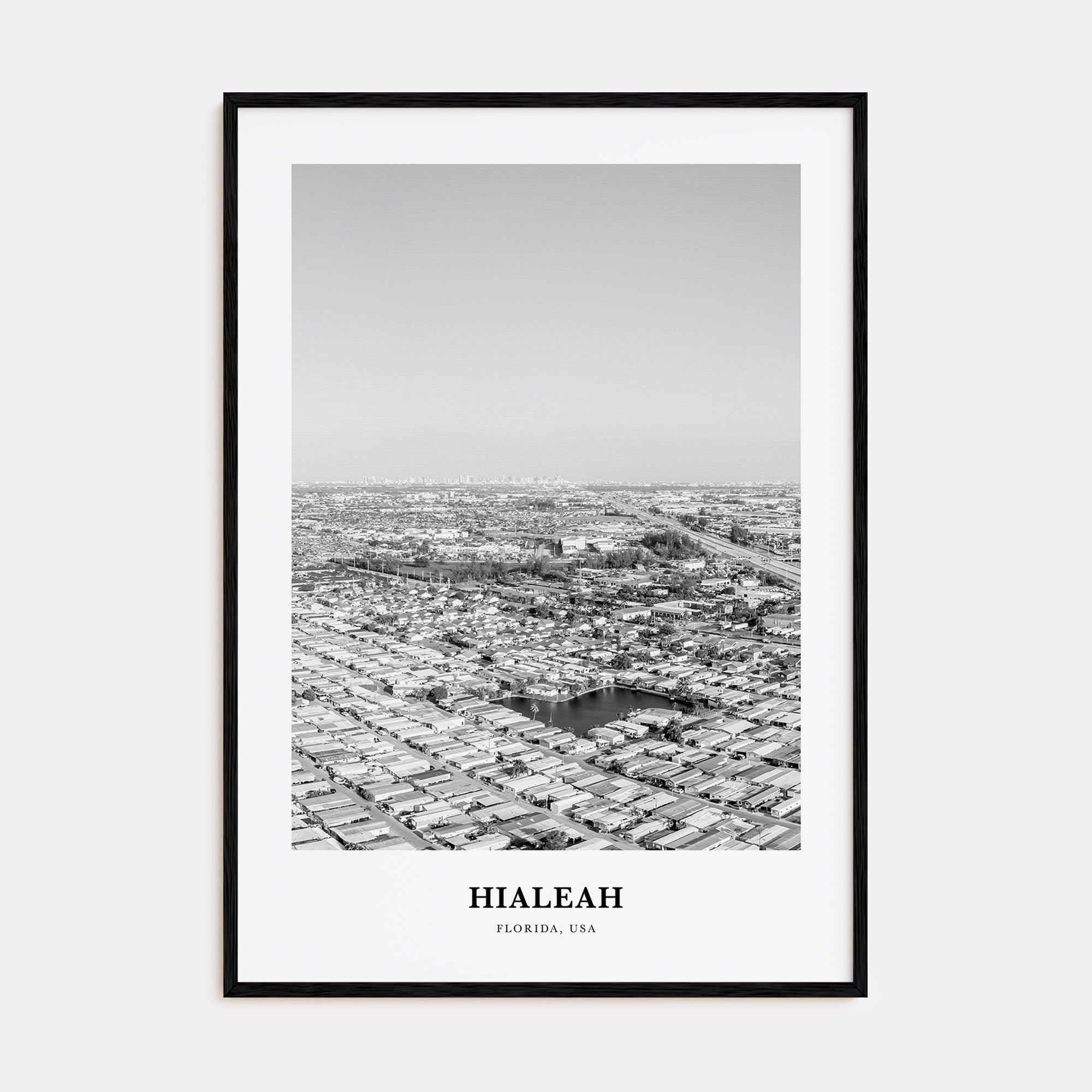 Hialeah Portrait B&W Poster