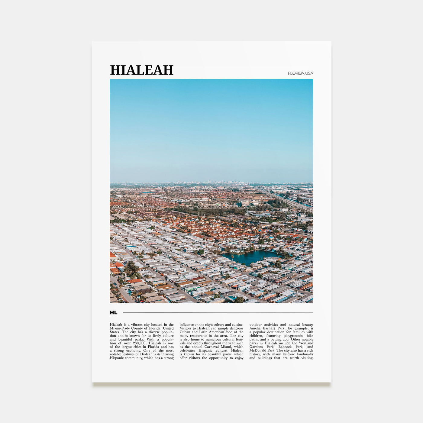 Hialeah Travel Color Poster