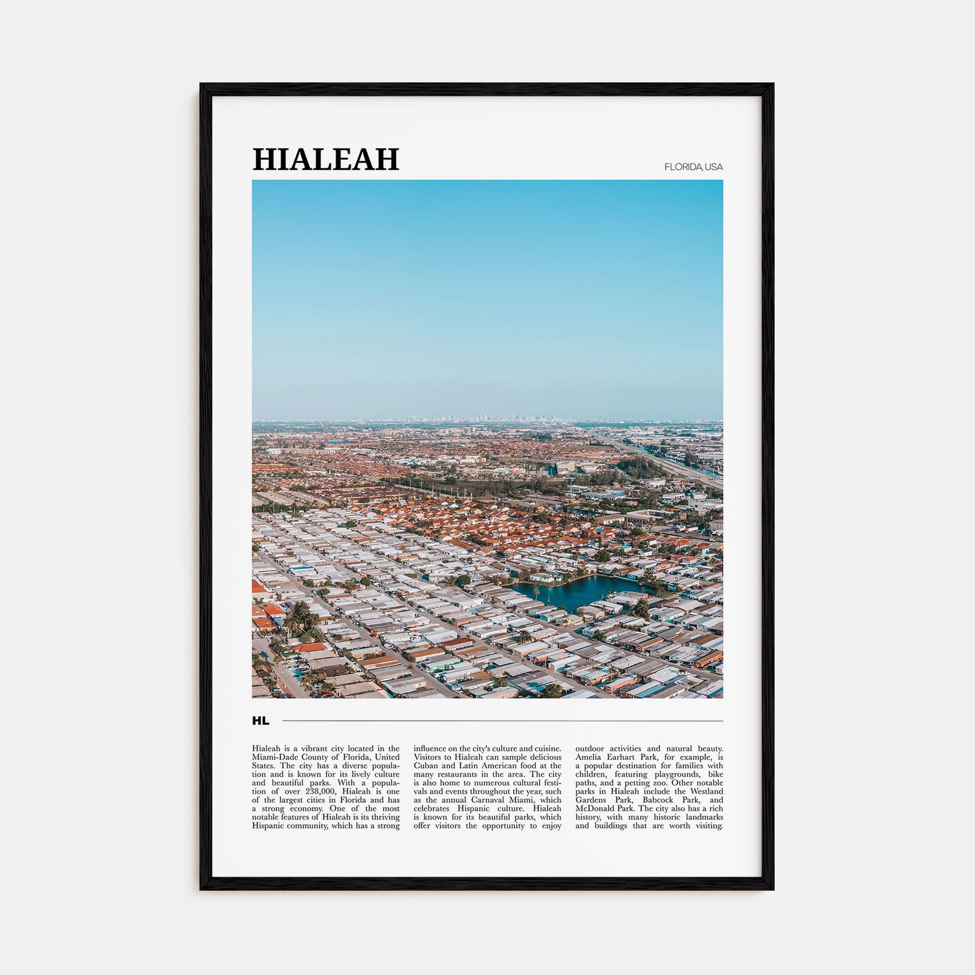 Hialeah Travel Color Poster