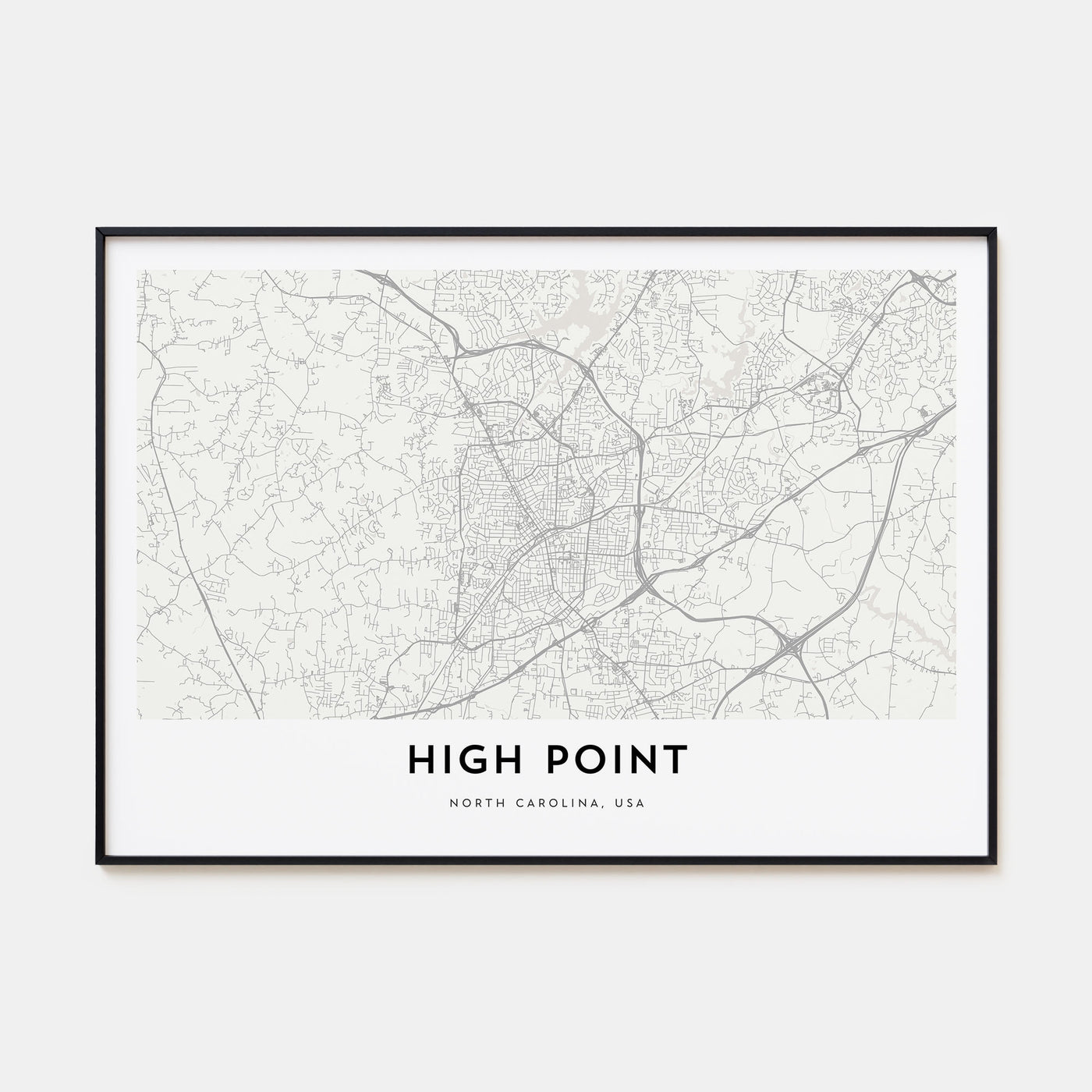 High Point Map Landscape Poster