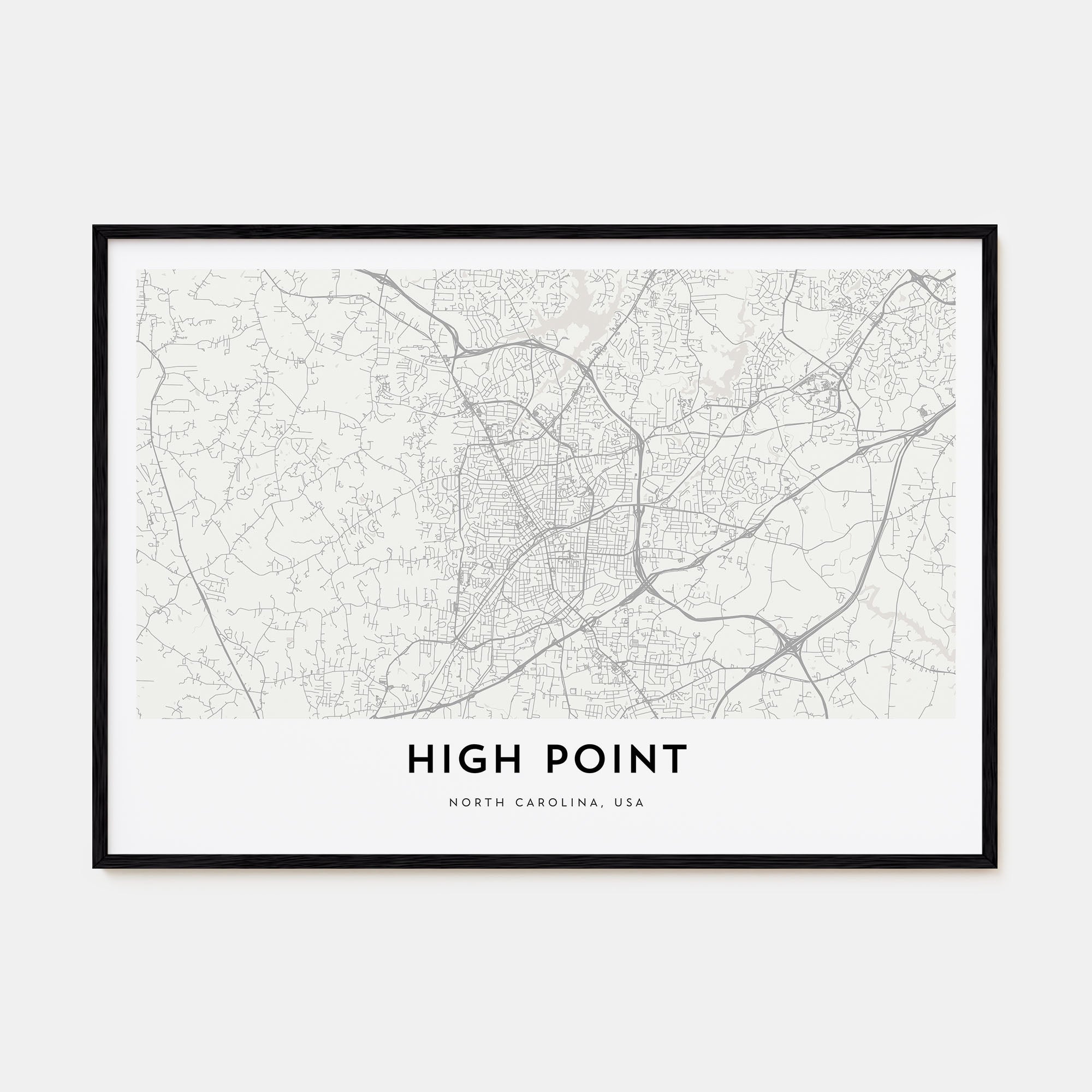 High Point Map Landscape Poster