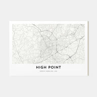 High Point Map Landscape Poster