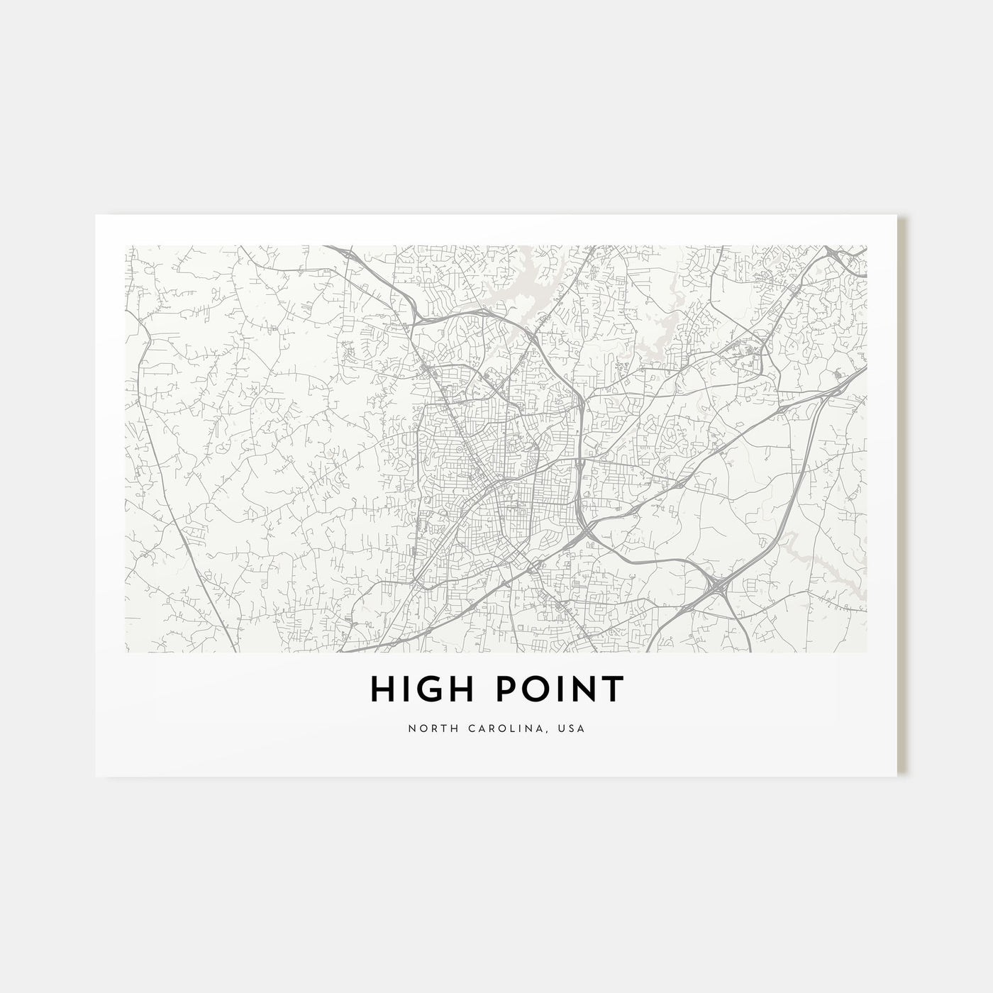 High Point Map Landscape Poster