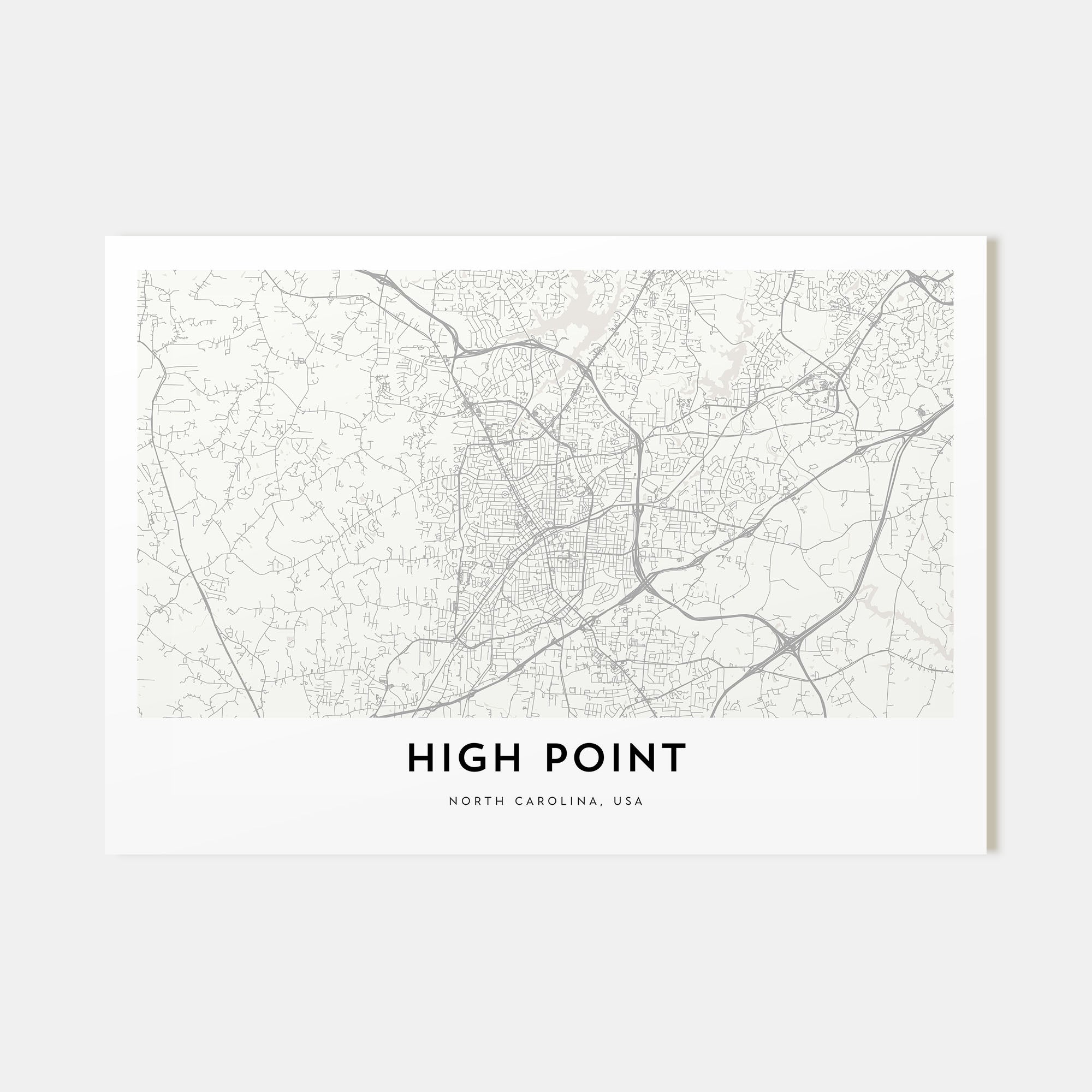 High Point Map Landscape Poster