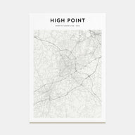 High Point Map Portrait Poster