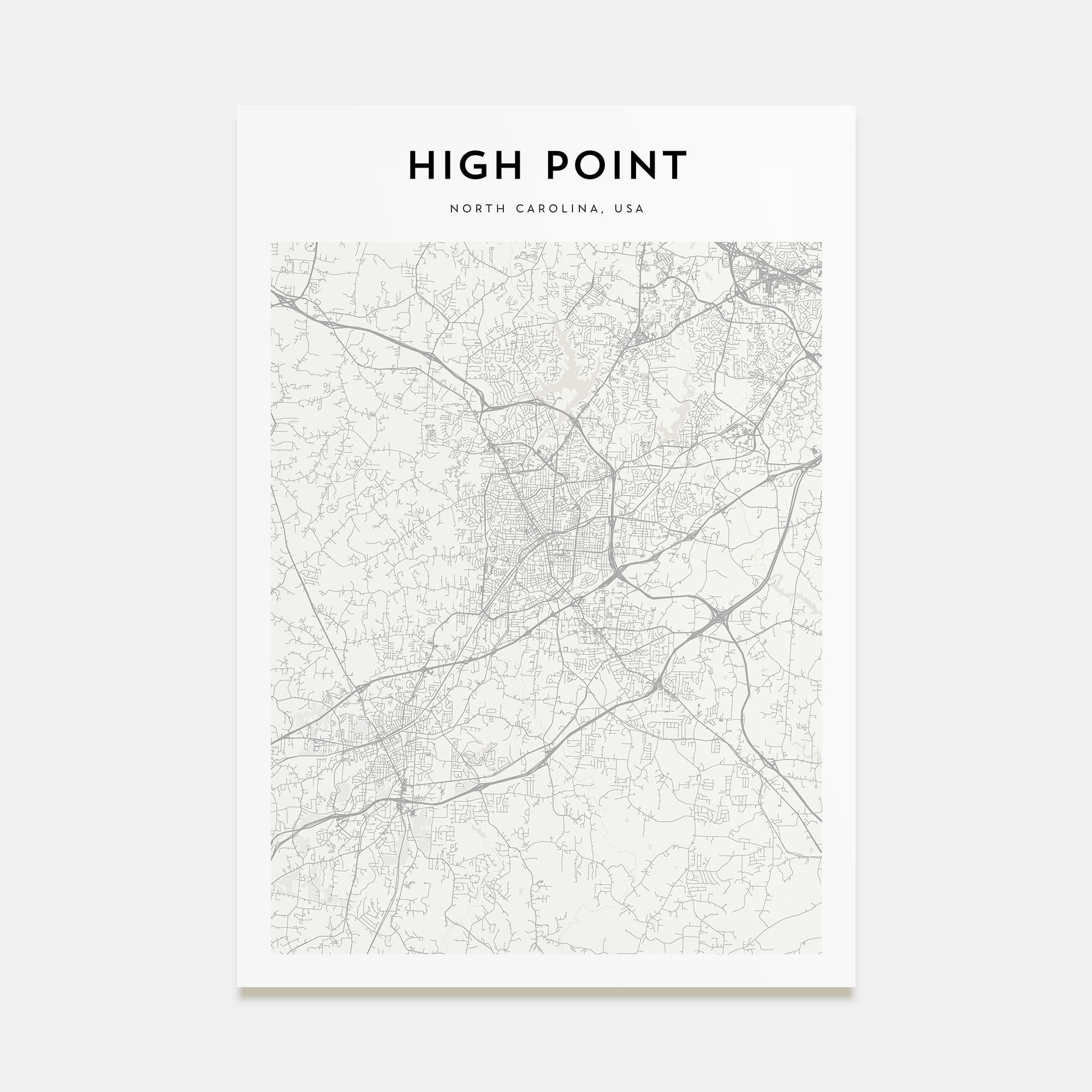 High Point Map Portrait Poster