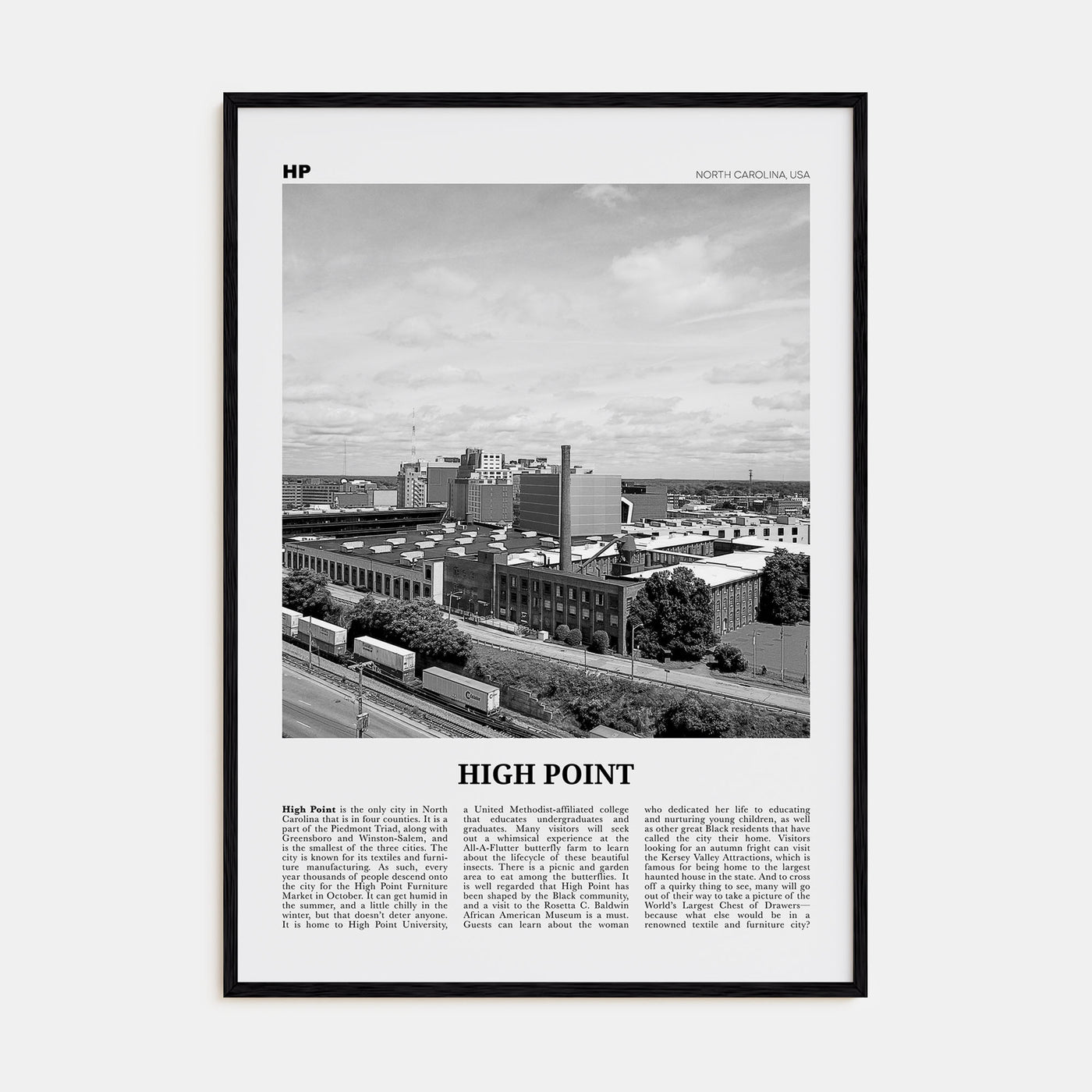High Point Travel B&W Poster