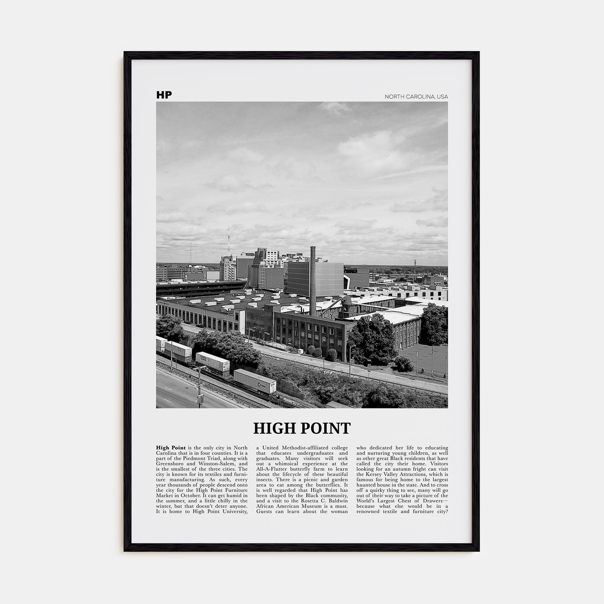 High Point Travel B&W Poster