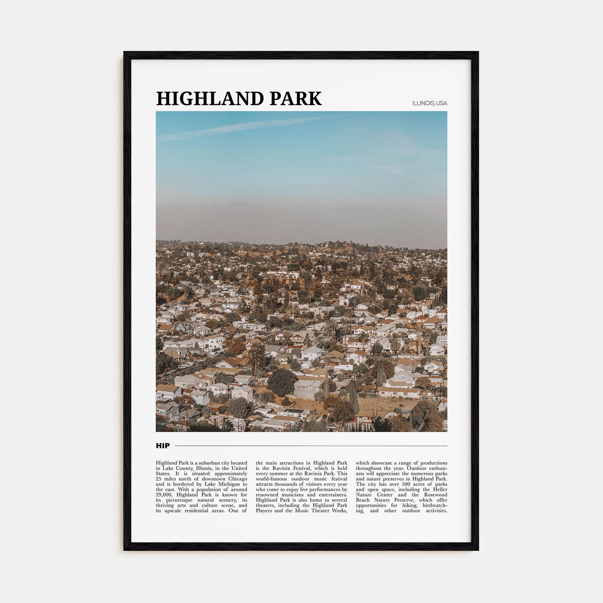 Highland Park Travel Color Poster