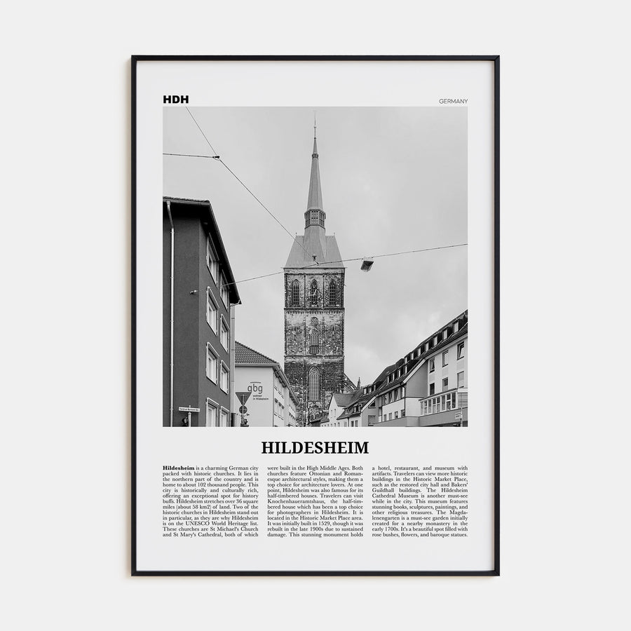 Hildesheim Travel B&W Poster