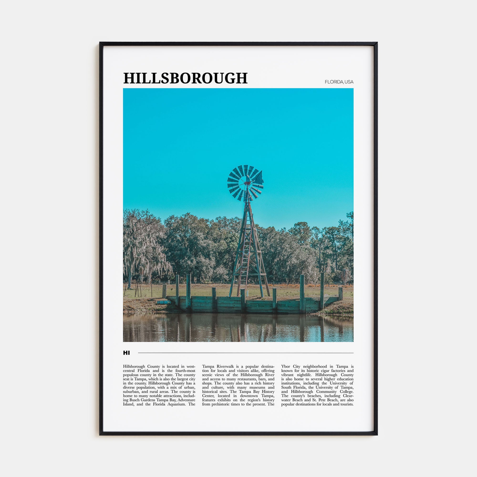 Hillsborough County Travel Color Poster