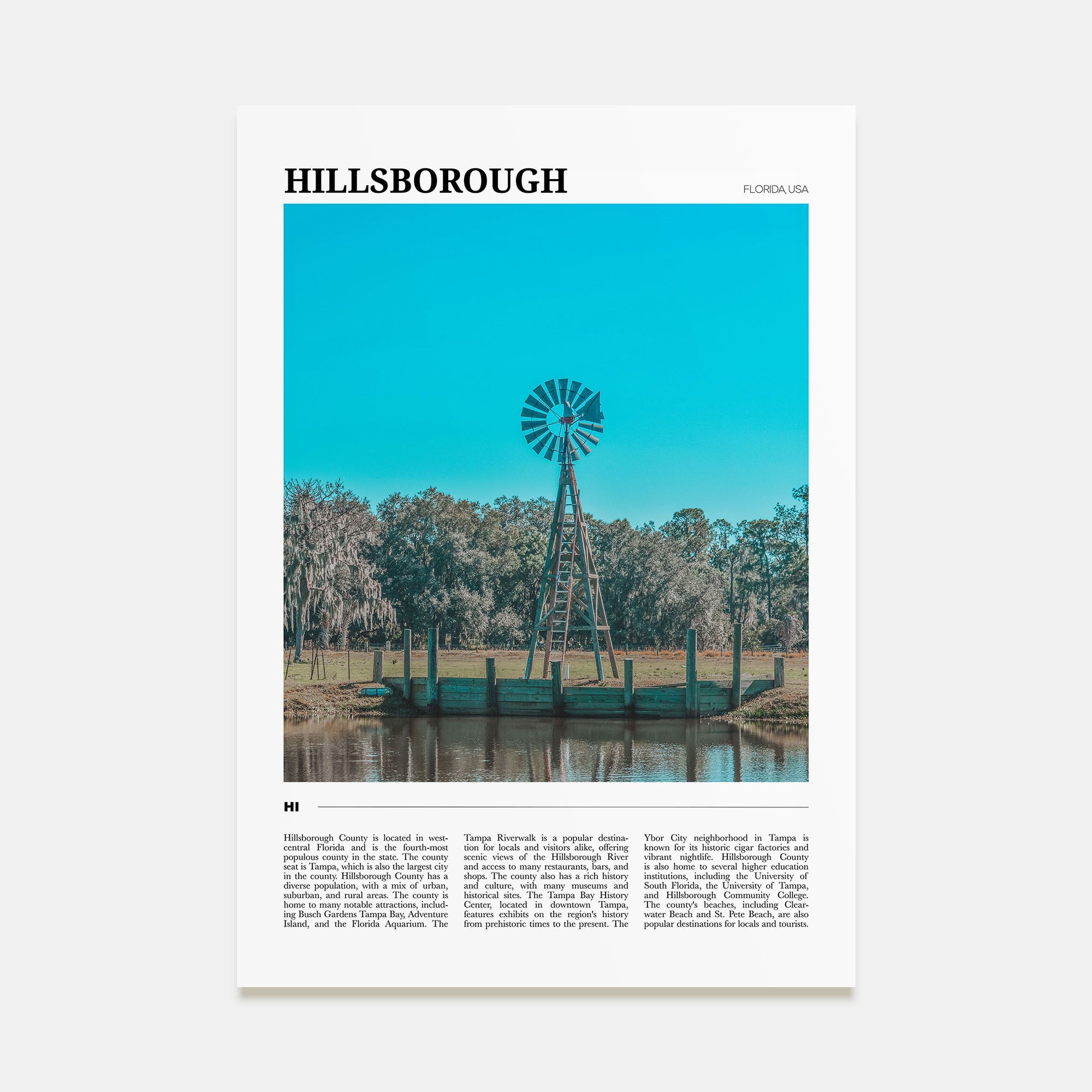 Hillsborough County Travel Color Poster
