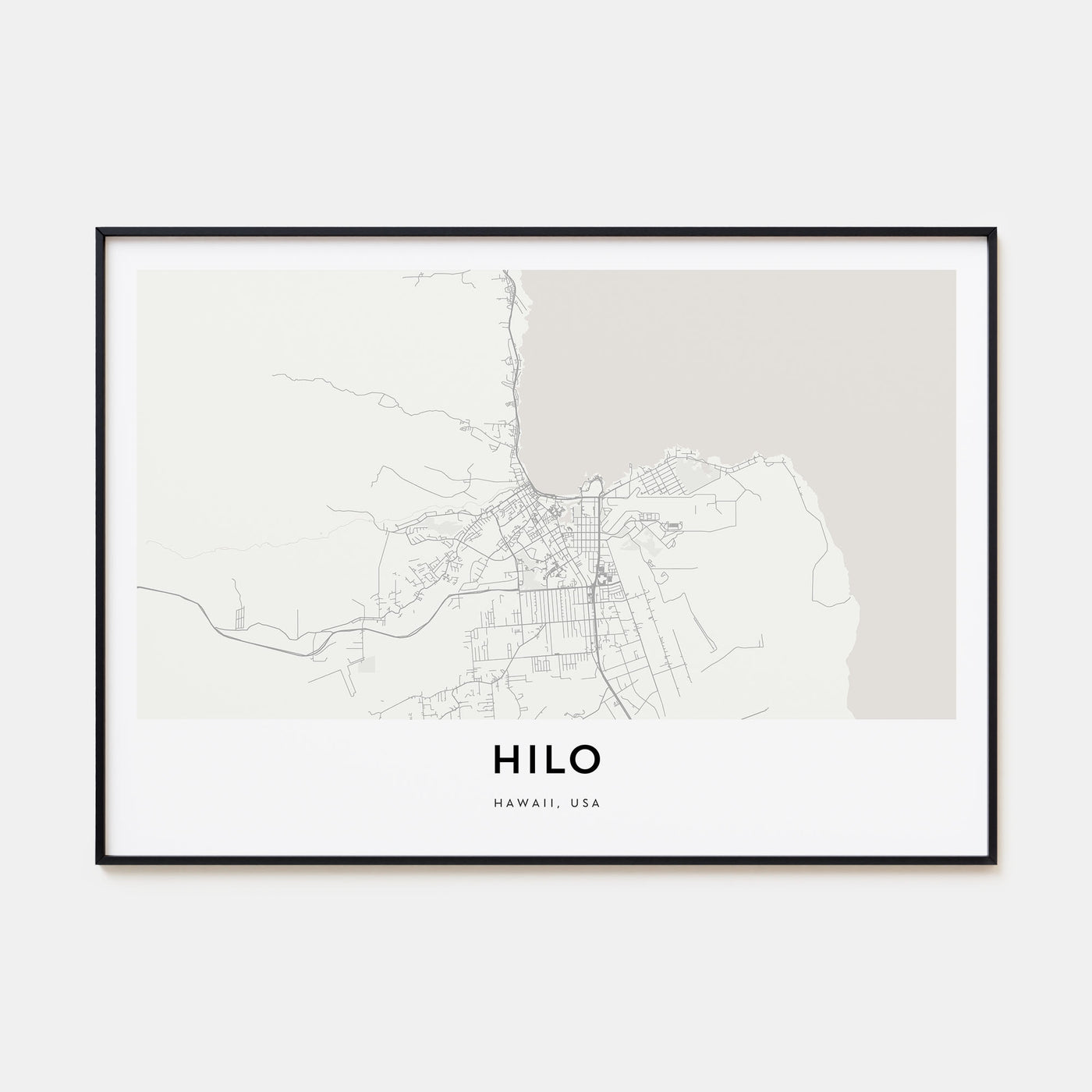 Hilo Map Landscape Poster