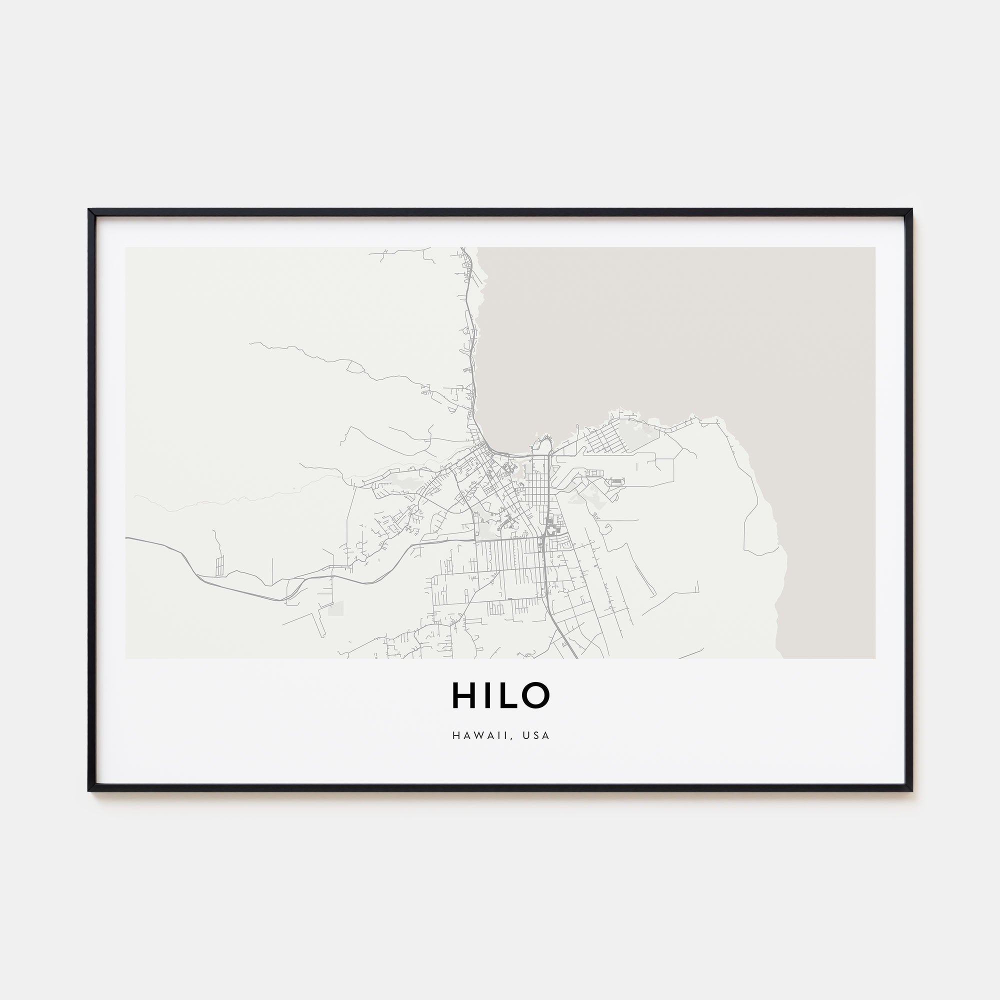 Hilo Map Landscape Poster
