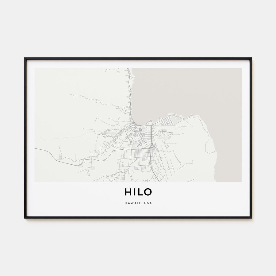 Hilo Map Landscape Poster