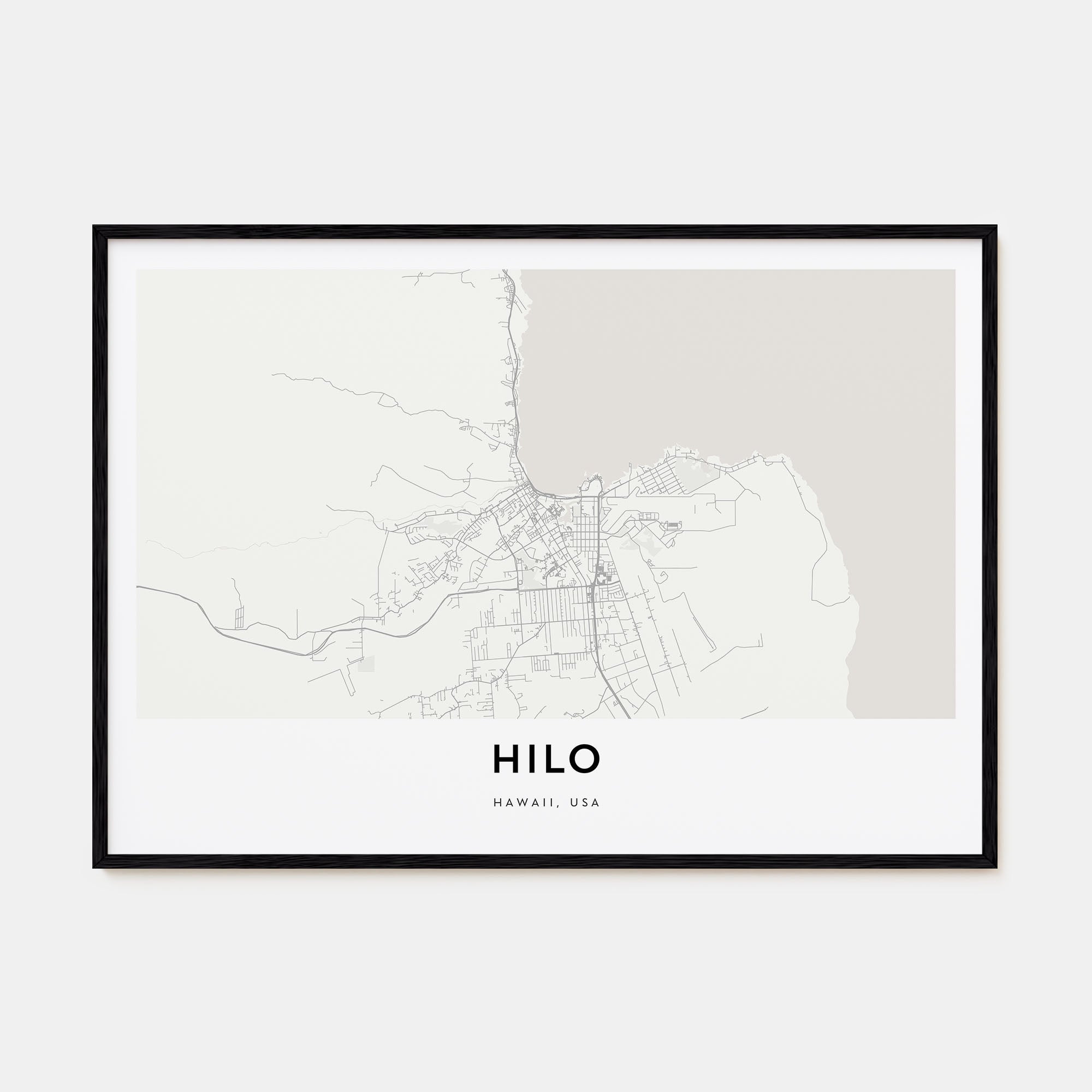 Hilo Map Landscape Poster