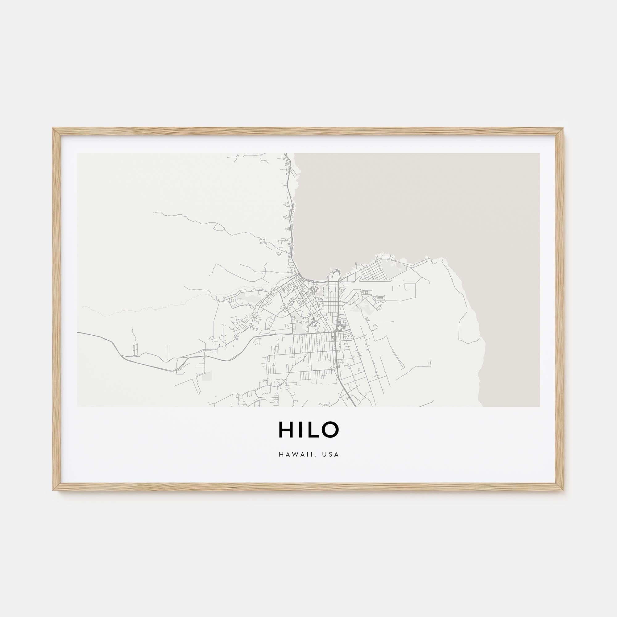 Hilo Map Landscape Poster