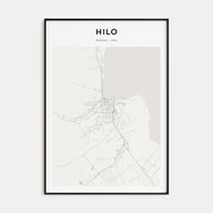 Hilo Map Portrait Poster