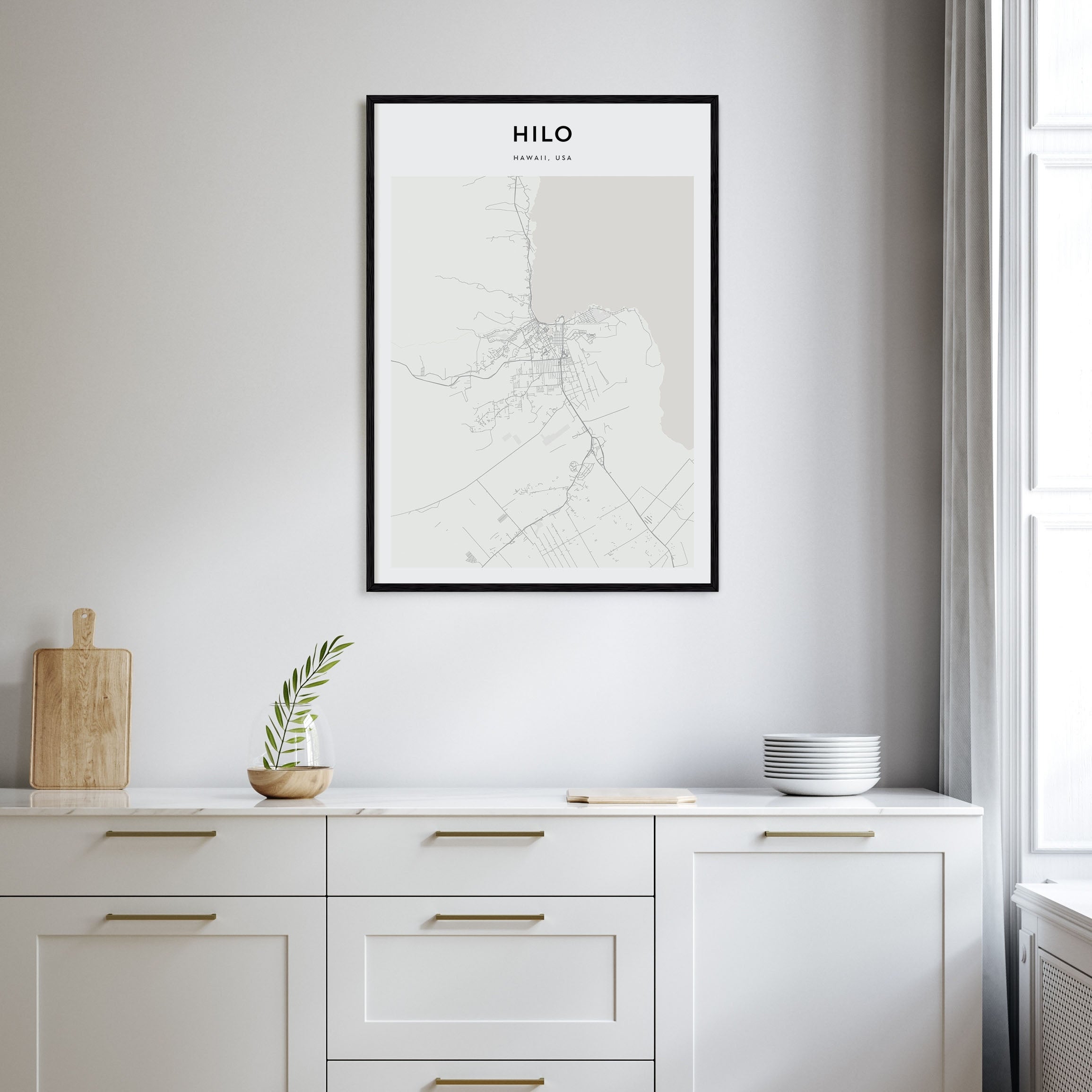 Hilo Map Portrait Poster
