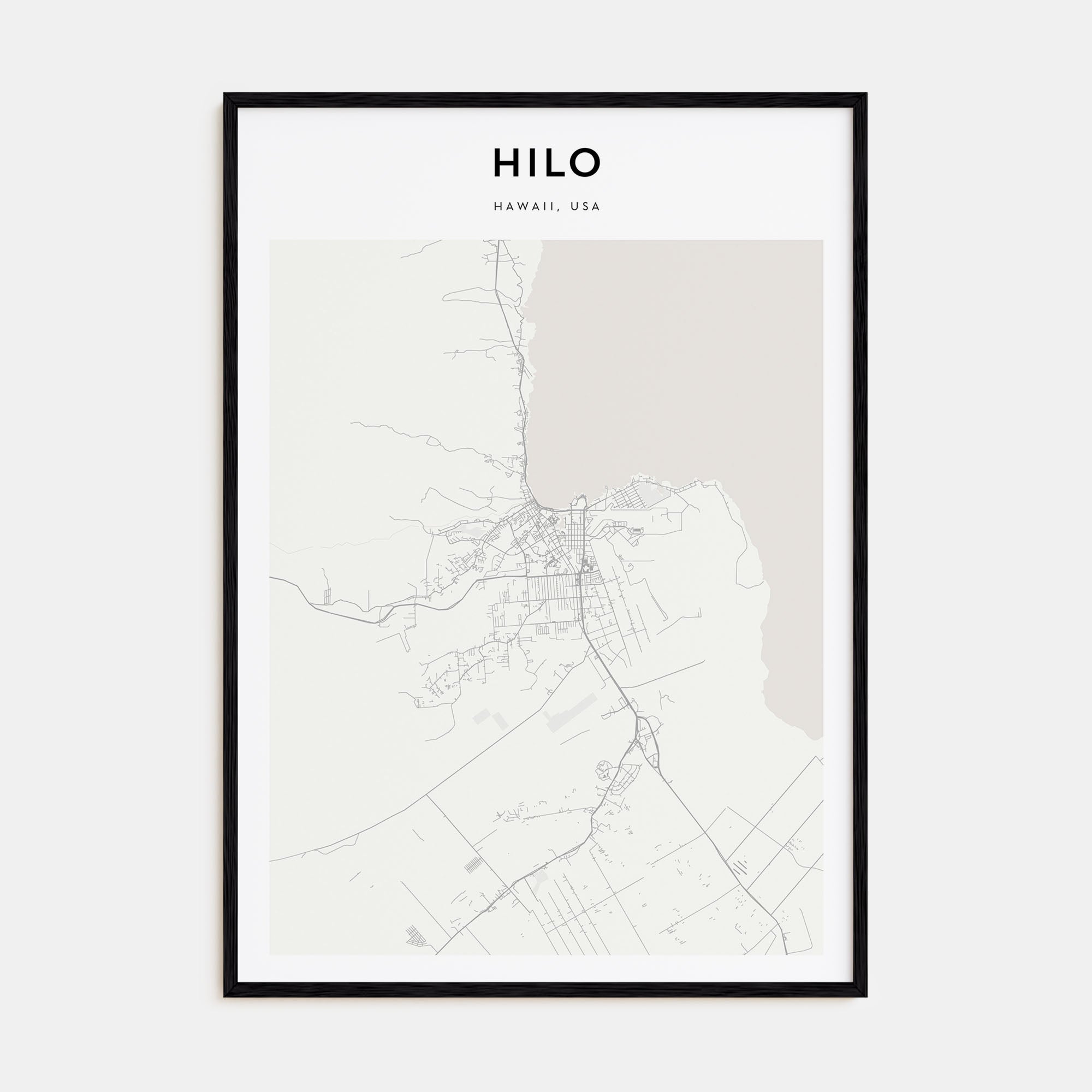 Hilo Map Portrait Poster