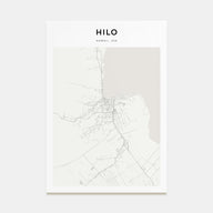Hilo Map Portrait Poster