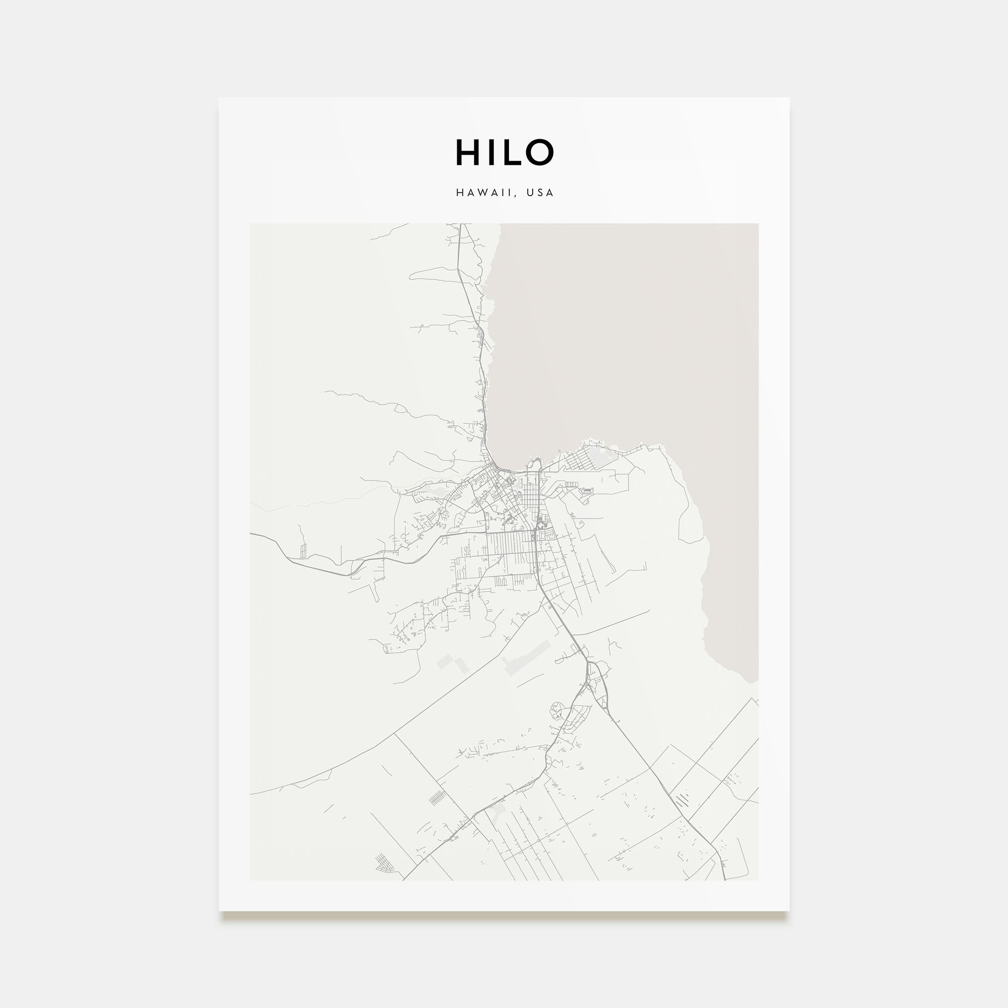 Hilo Map Portrait Poster