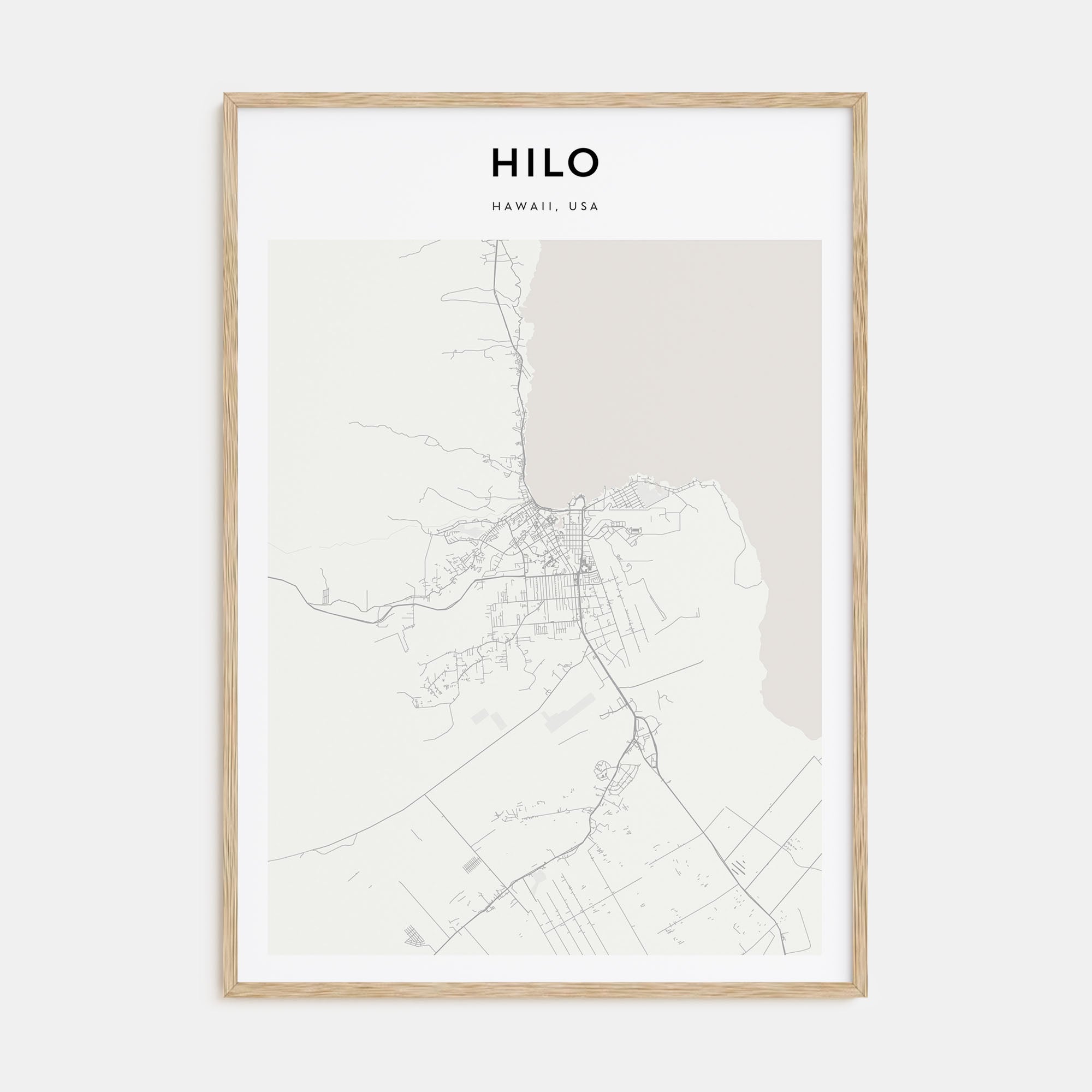 Hilo Map Portrait Poster