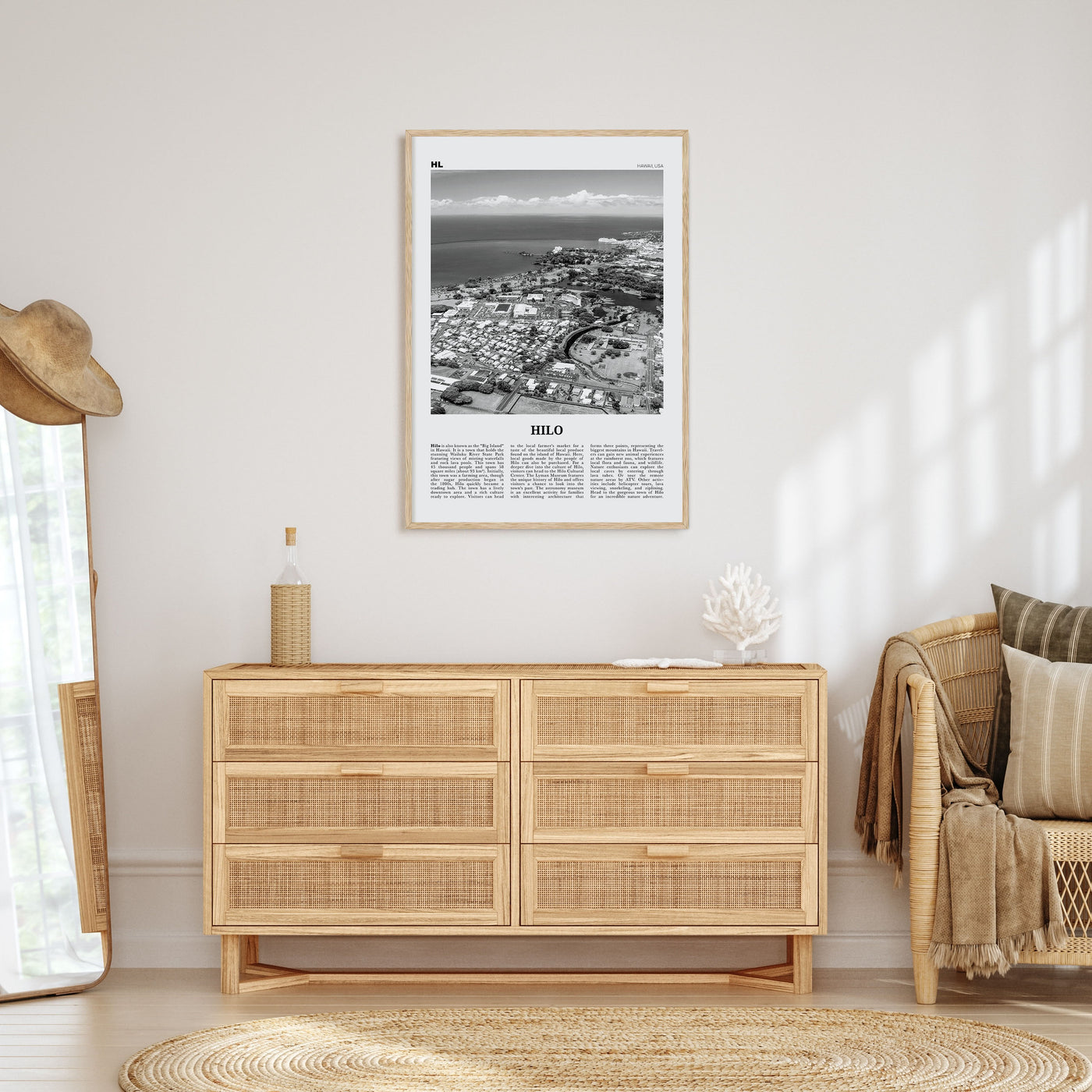 Hilo Travel B&W Poster