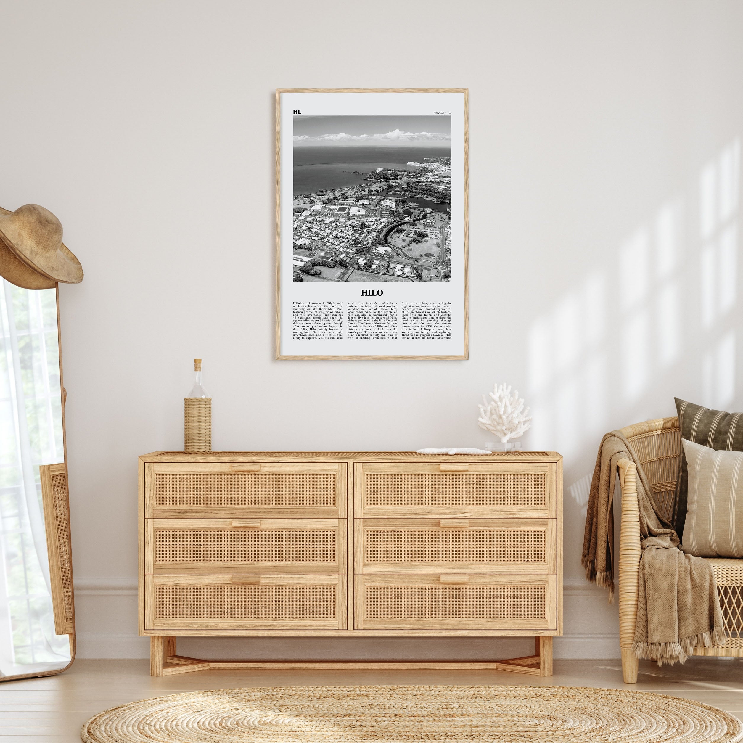 Hilo Travel B&W Poster