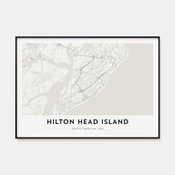 Hilton Head Island Map Landscape Poster