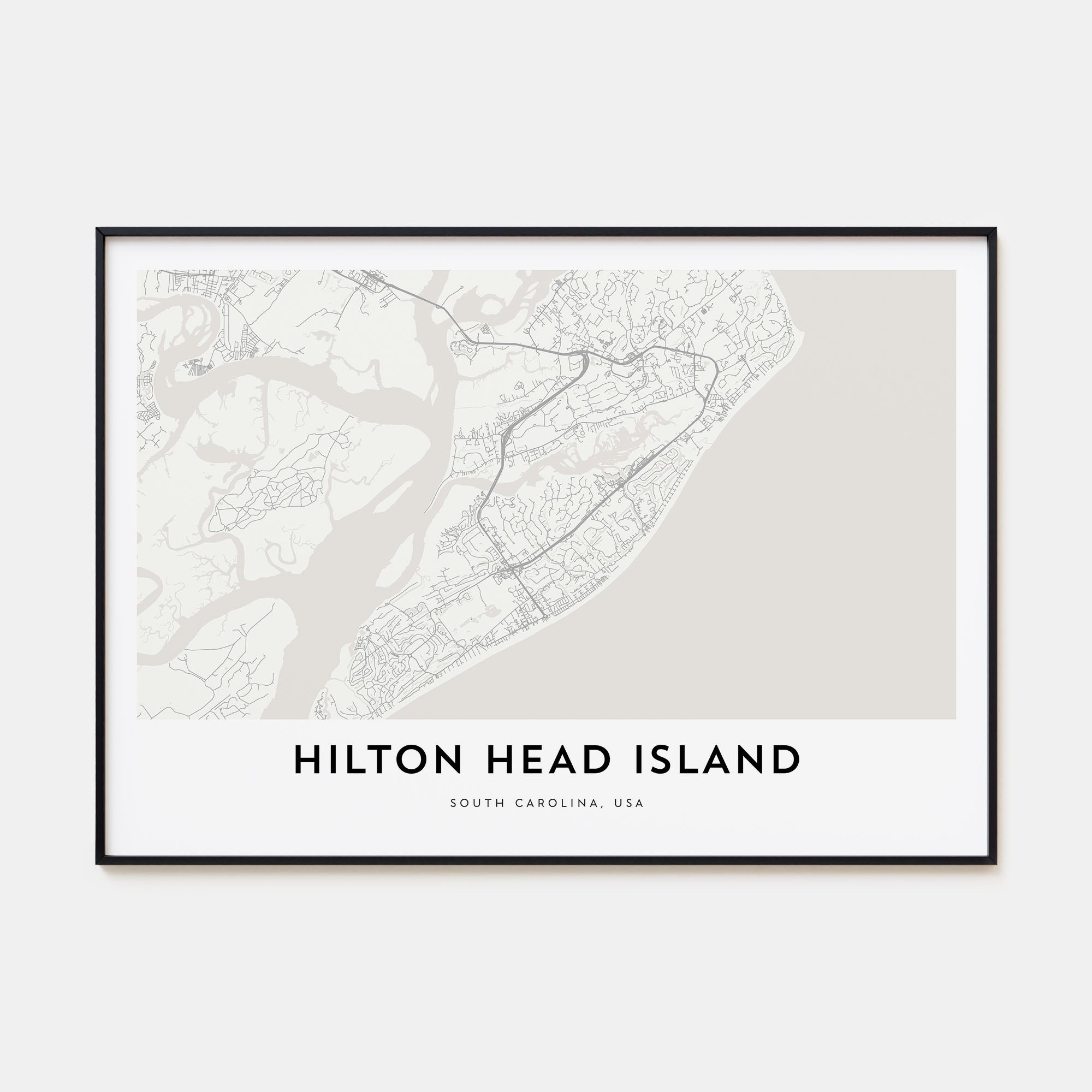 Hilton Head Island Map Landscape Poster